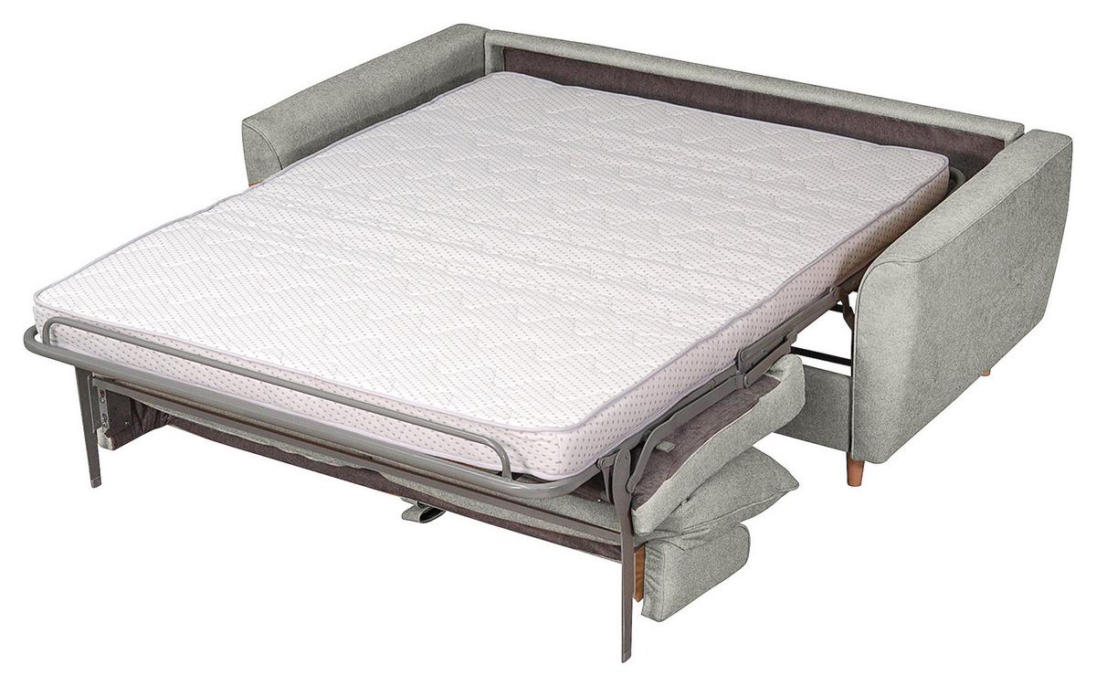 Schlafsofa Winter Hellgrau B: 195 cm - Buchefarben/Hellgrau, Design, Textil (195/90/102cm) - Livetastic