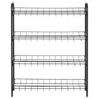 Schuhregal Sprinter 4 Ablagen 12 Paar Schwarz H: 80 Cm - Schwarz, Basics, Kunststoff/Metall (64/23/80cm) - Metaltex