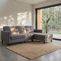 Ecksofa Palermo Grau, mit Stauraum - Schwarz/Grau, Basics, Textil (213/154cm) - Livetastic