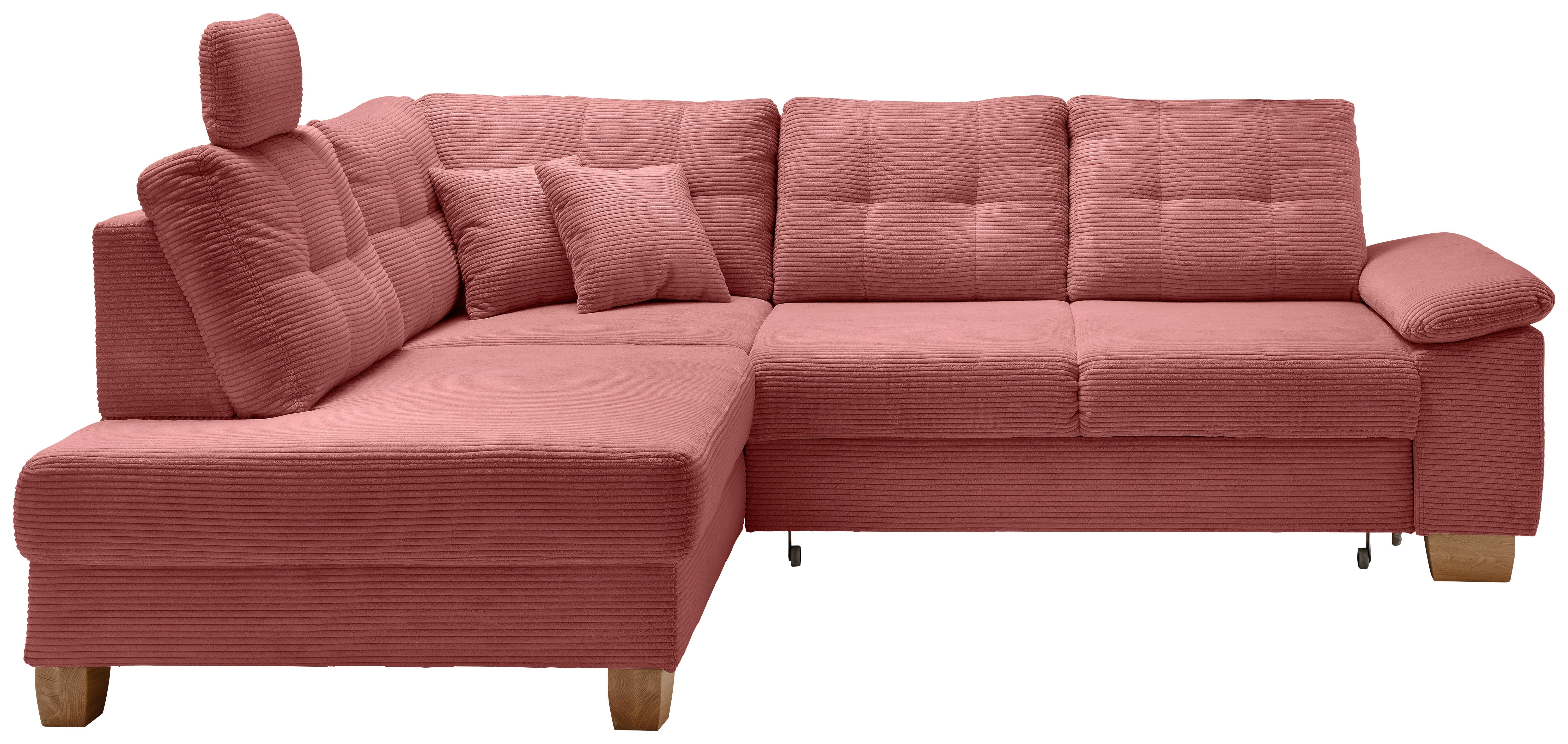 Ecksofa Brizzini Koralle S: 206x274 cm - Koralle/Naturfarben, MODERN, Textil (206/274cm) - Livetastic