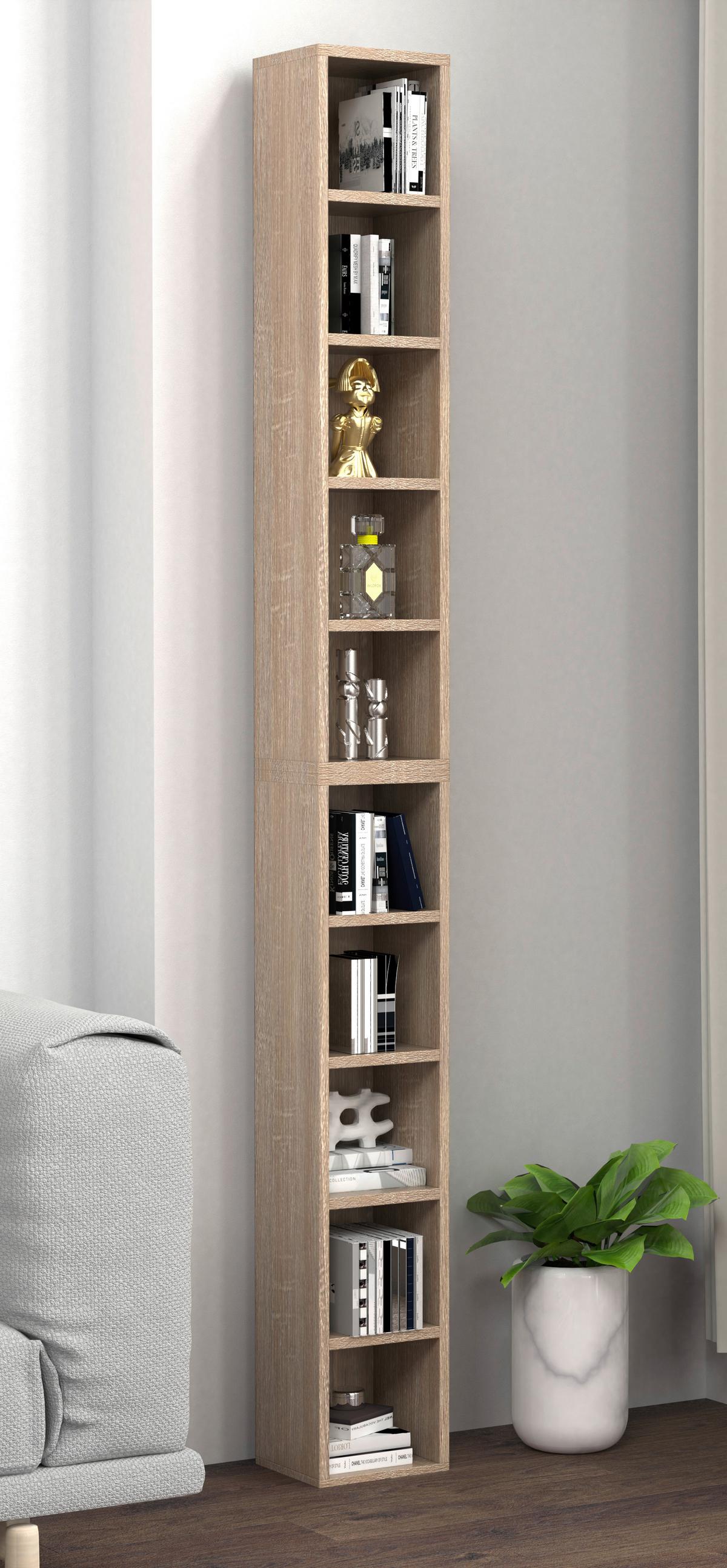 CD-Regal Megosa Sonoma Eiche Dekor - Sonoma Eiche, Design, Holzwerkstoff (40/94/17cm) - MID.YOU