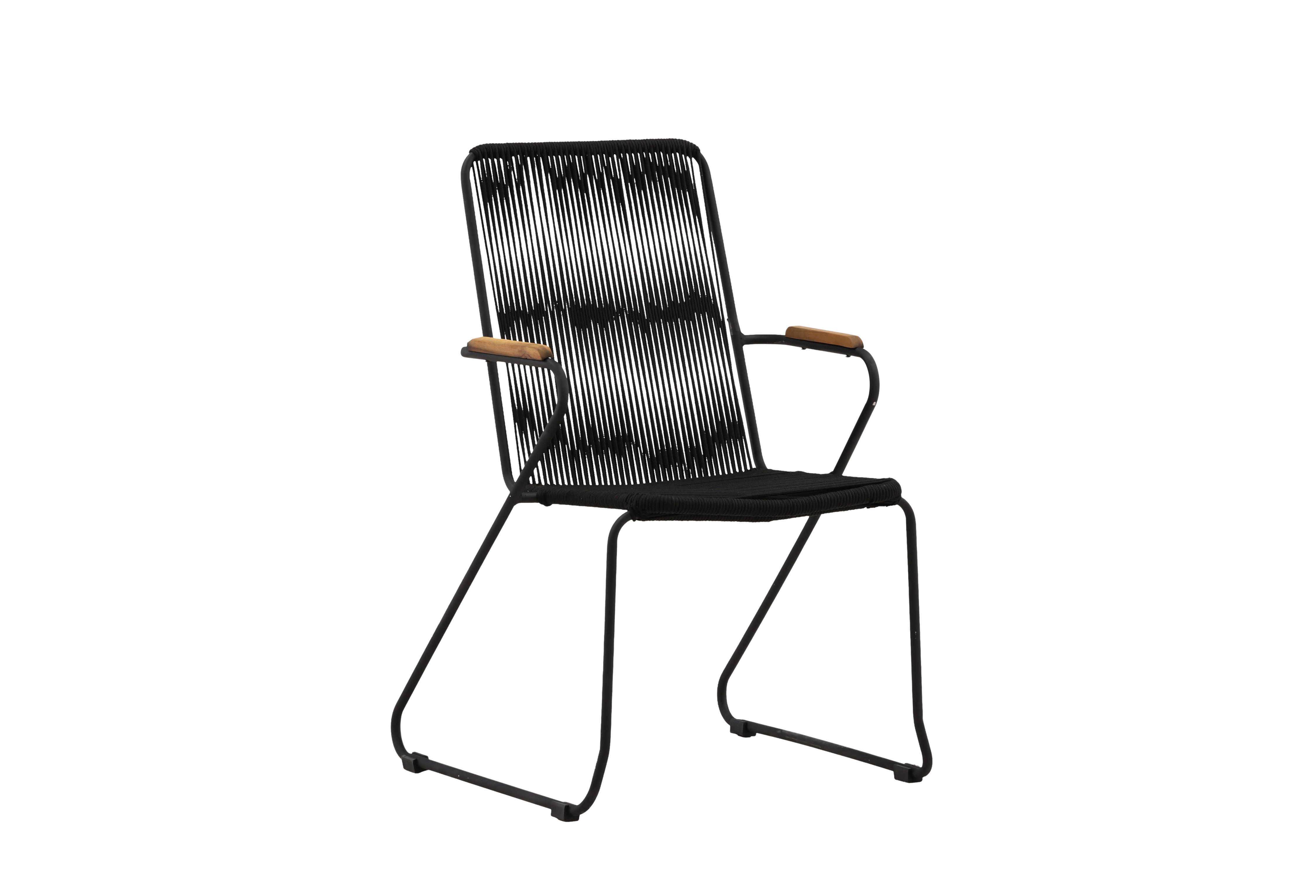 Gartensessel Bois - Schwarz, KONVENTIONELL, Metall (55/82/51cm) - Gardenson