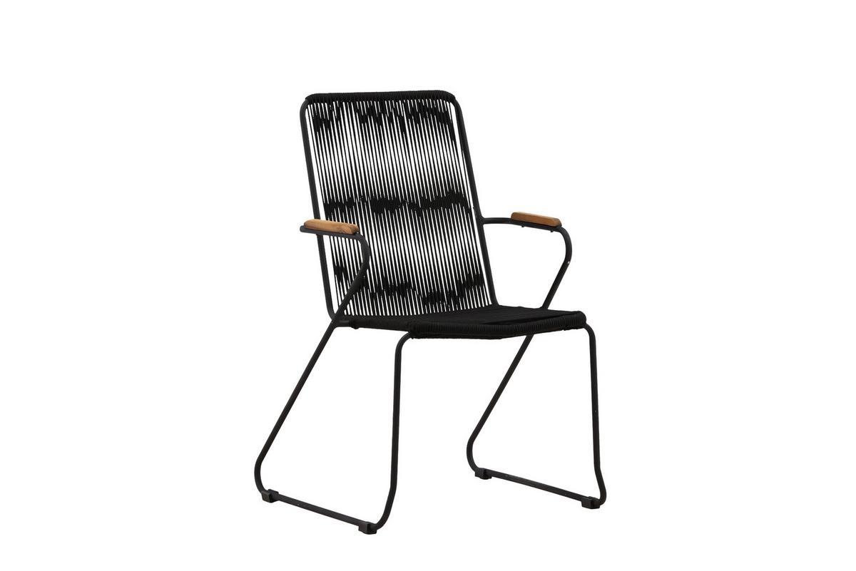 Gartensessel Bois Aluminium - Schwarz, KONVENTIONELL, Metall (55/82/51cm) - Gardenson