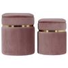 Hockerset Zora 325 Altrosa/Goldfarben D:36/31,5cm - Goldfarben/Altrosa, KONVENTIONELL, Textil/Metall (31,5/36/38/44/31,5/36cm) - Kayoom