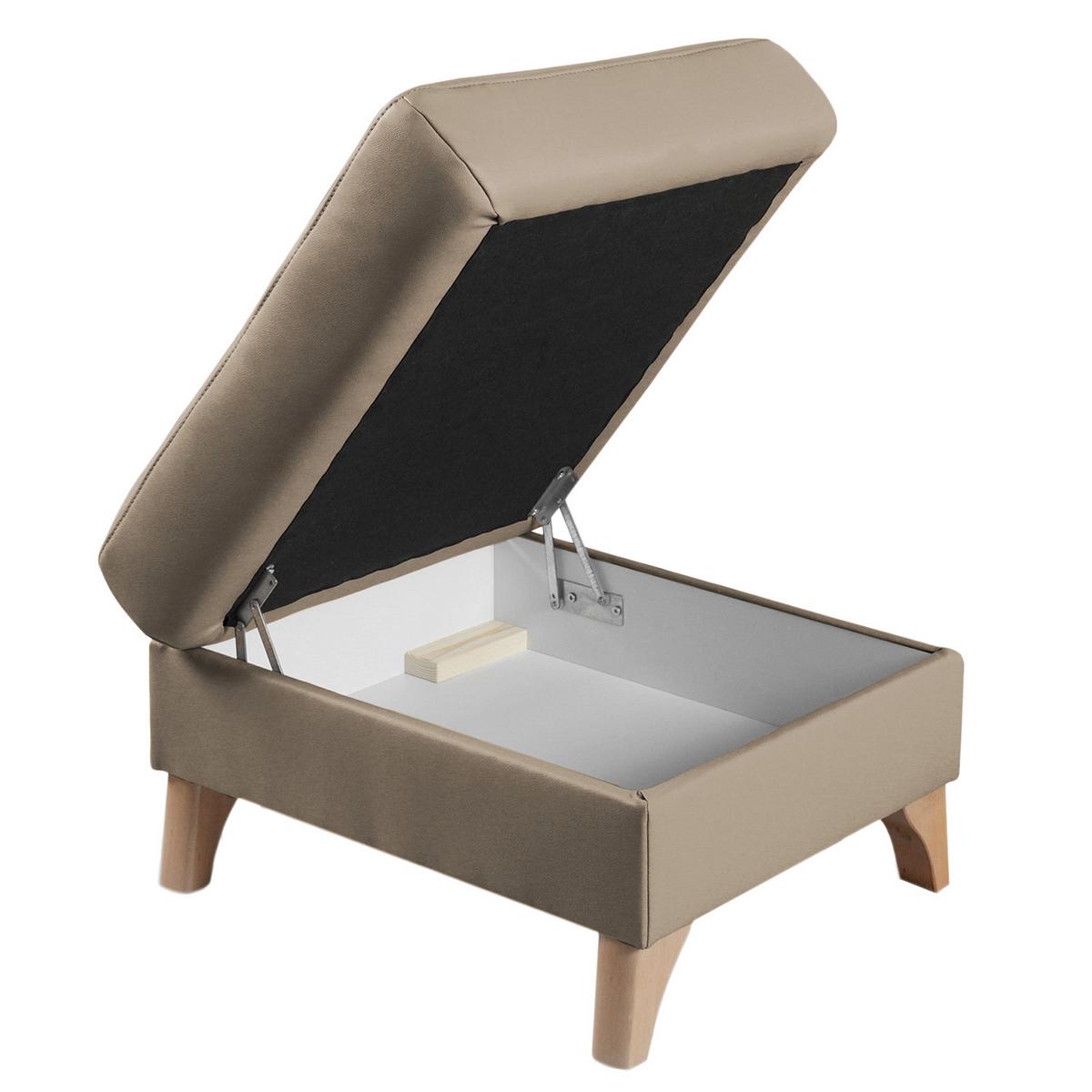 Hocker Fargo Hellgrau B: 70 Cm - Buchefarben/Hellgrau, Design, Leder/Textil (70/44/60cm) - Livetastic