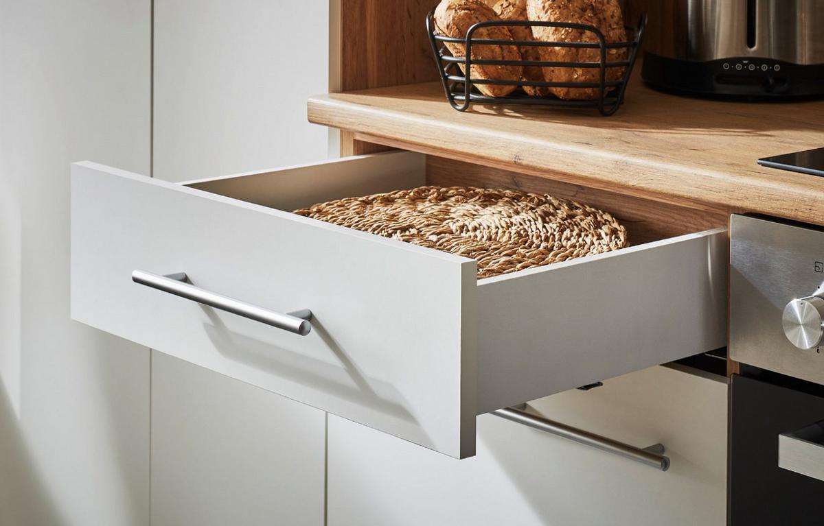 Küchenblock Hilde Inselküche 280 Cm - Wildeiche/Weiß, Design, Holzwerkstoff (280-150cm) - Respekta