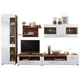Wohnkombination Avensis 5 - Eichefarben/Schwarz, MODERN, Glas/Holzwerkstoff (309/206/50cm) - Luca Bessoni