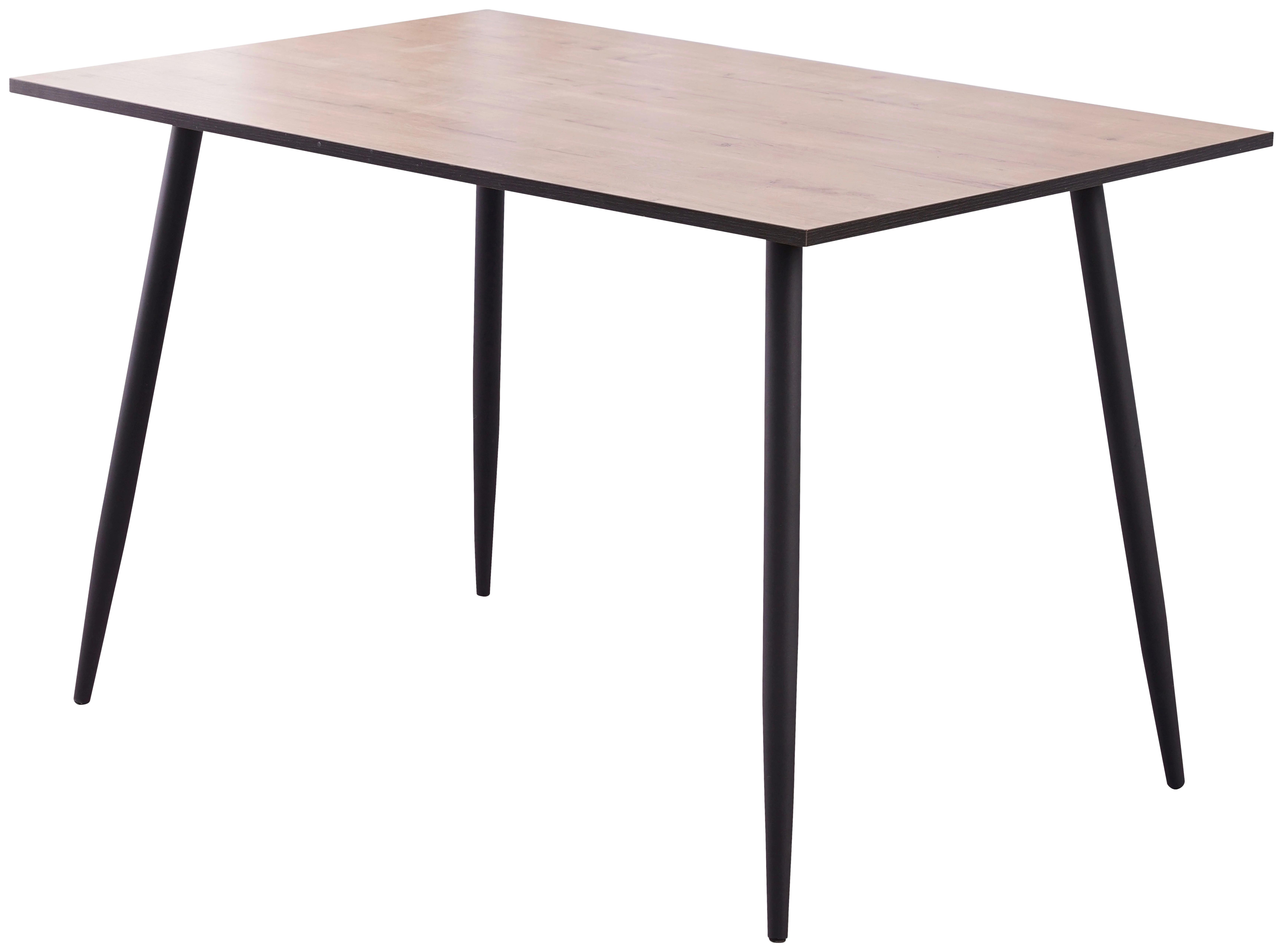 Esstisch Tom 120x76x80 Cm Naturfarben/schwarz - Schwarz/Naturfarben, KONVENTIONELL, Holzwerkstoff/Metall (120/76/80cm)
