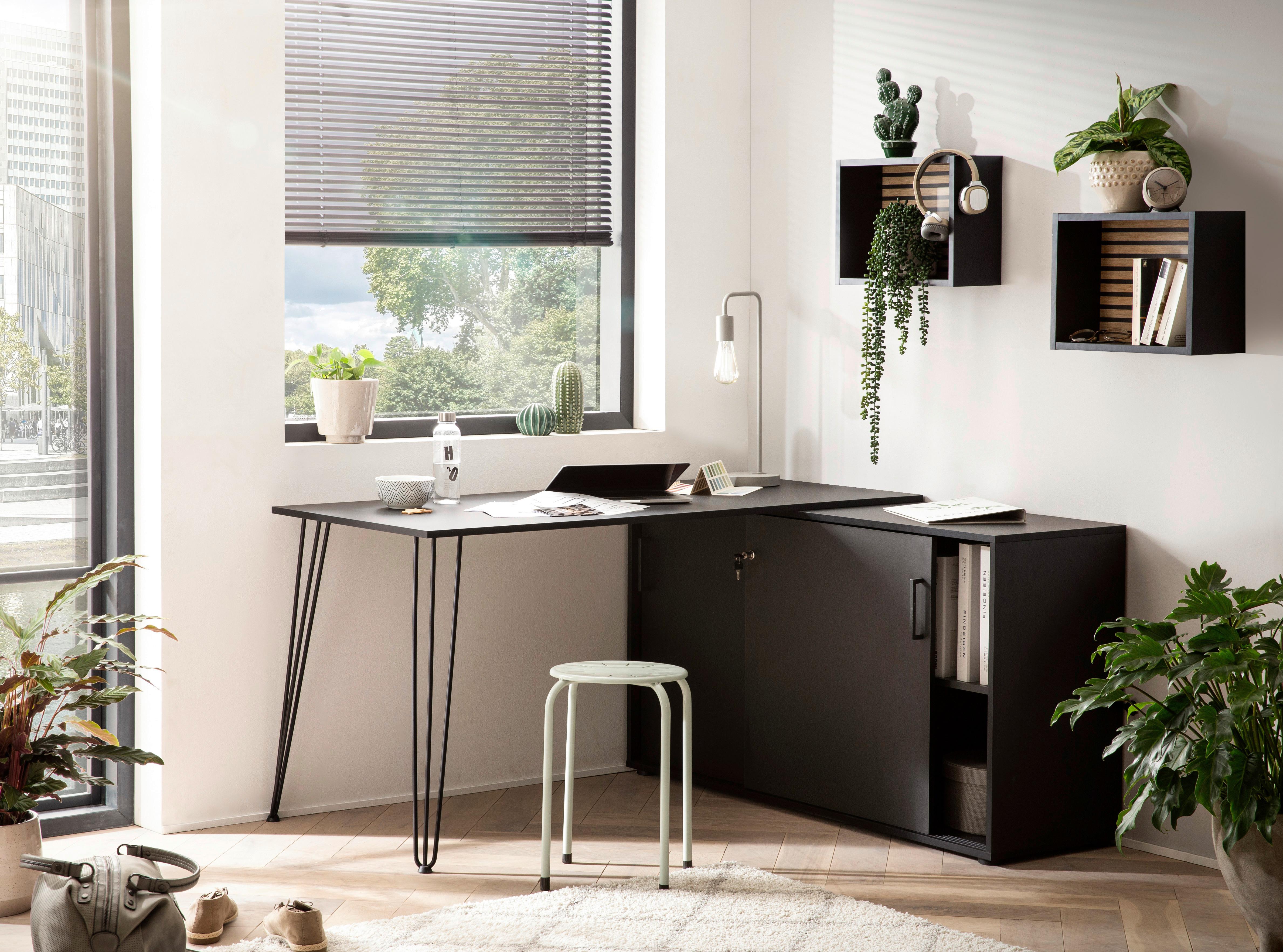 Regal Ekko - Eichefarben/Schwarz, MODERN, Holzwerkstoff (40,2/30,2/15,7cm) - MID.YOU