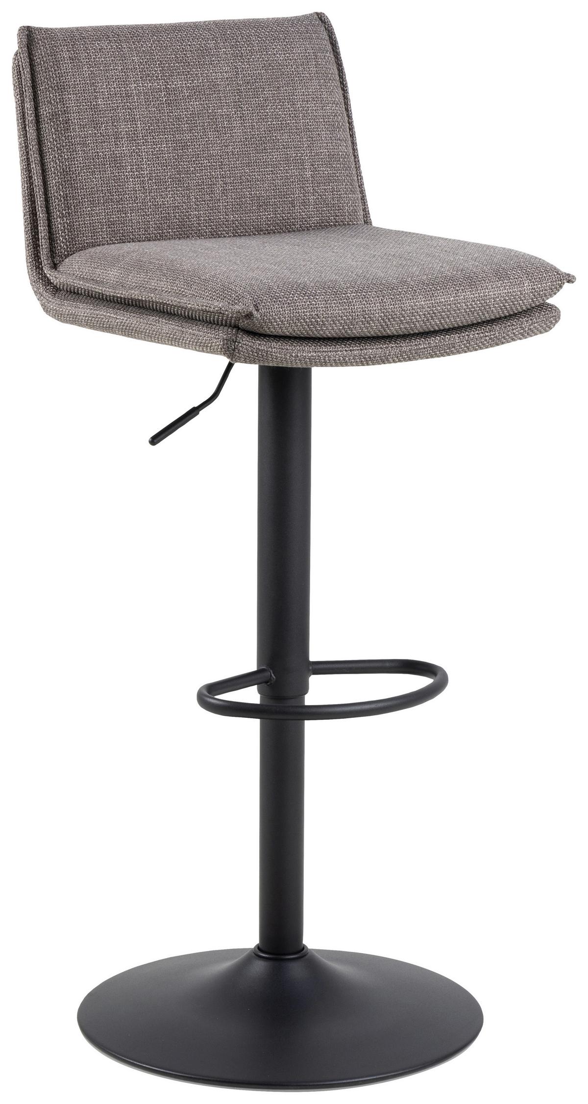 Barhocker Flynn Grau B: 44 Cm - Graubraun/Schwarz, Design, Textil/Metall (44/107/53cm) - MID.YOU