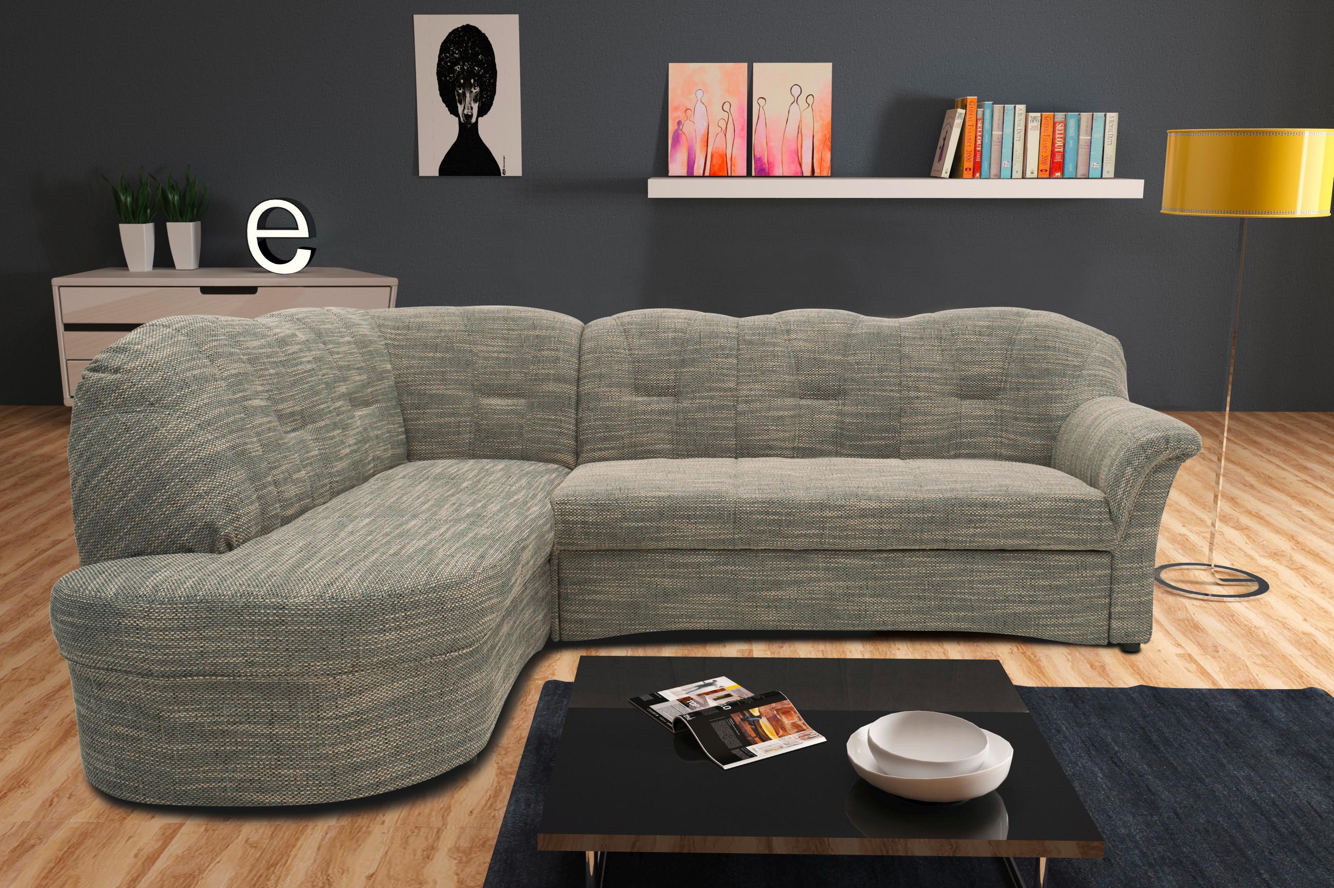 Ecksofa Mit Schlaffunktion Papenburg Grau/weiß - Schwarz/Weiß, KONVENTIONELL, Textil (180/243cm) - MID.YOU