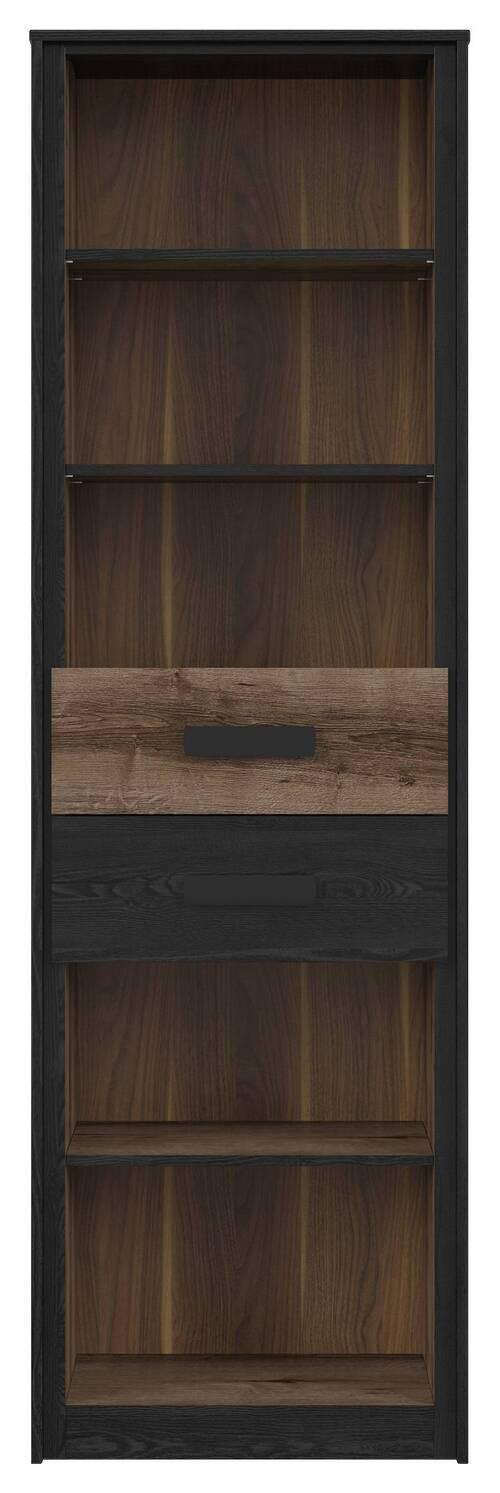Highboard Kassel Cabinet - Eichefarben/Schwarz, Design, Holzwerkstoff (60/195cm)