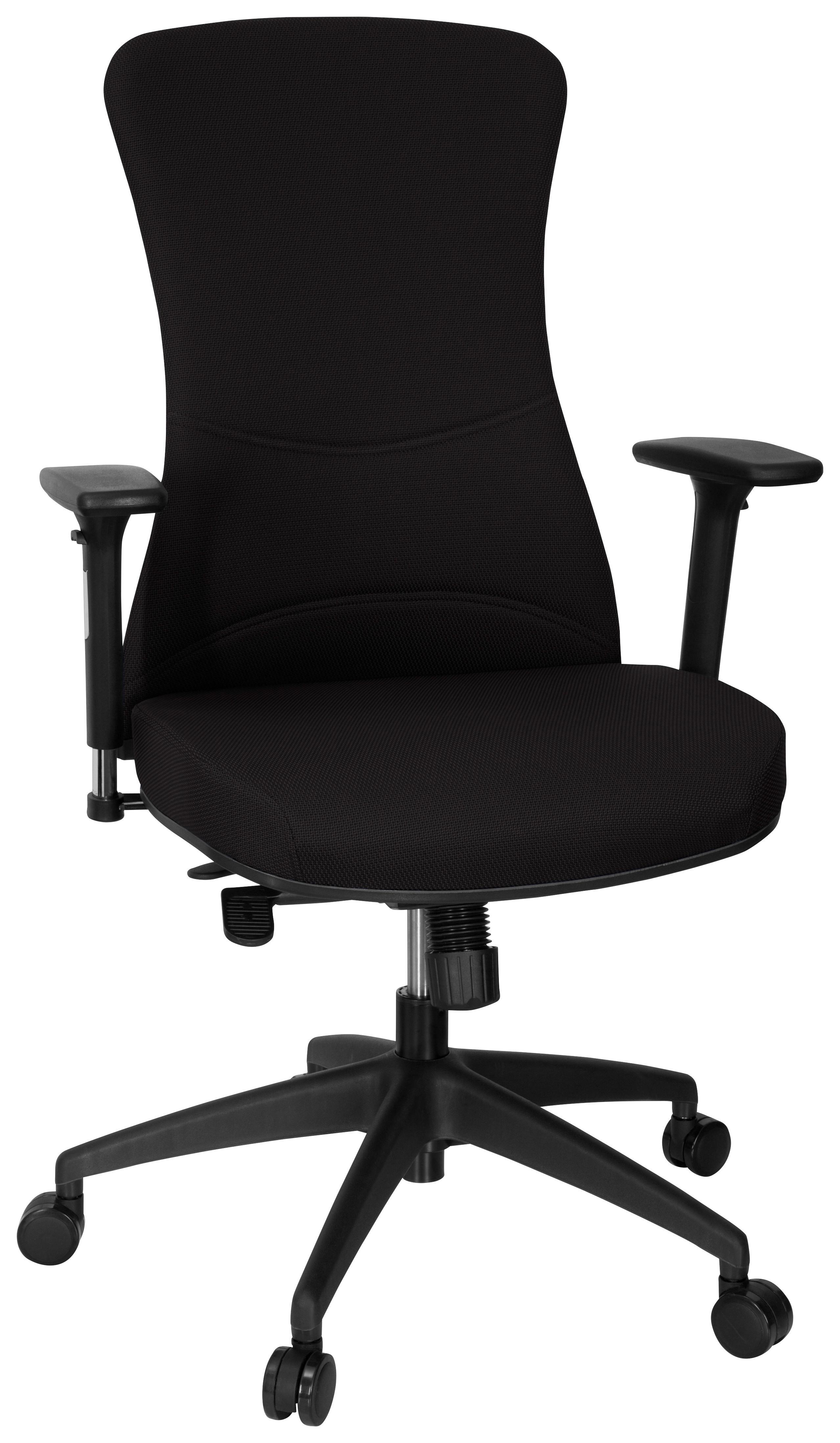 Drehstuhl Office Xt Pro Armstützen Schwarz Bis 120kg - Schwarz, MODERN, Kunststoff/Textil (69/115/52cm) - MID.YOU