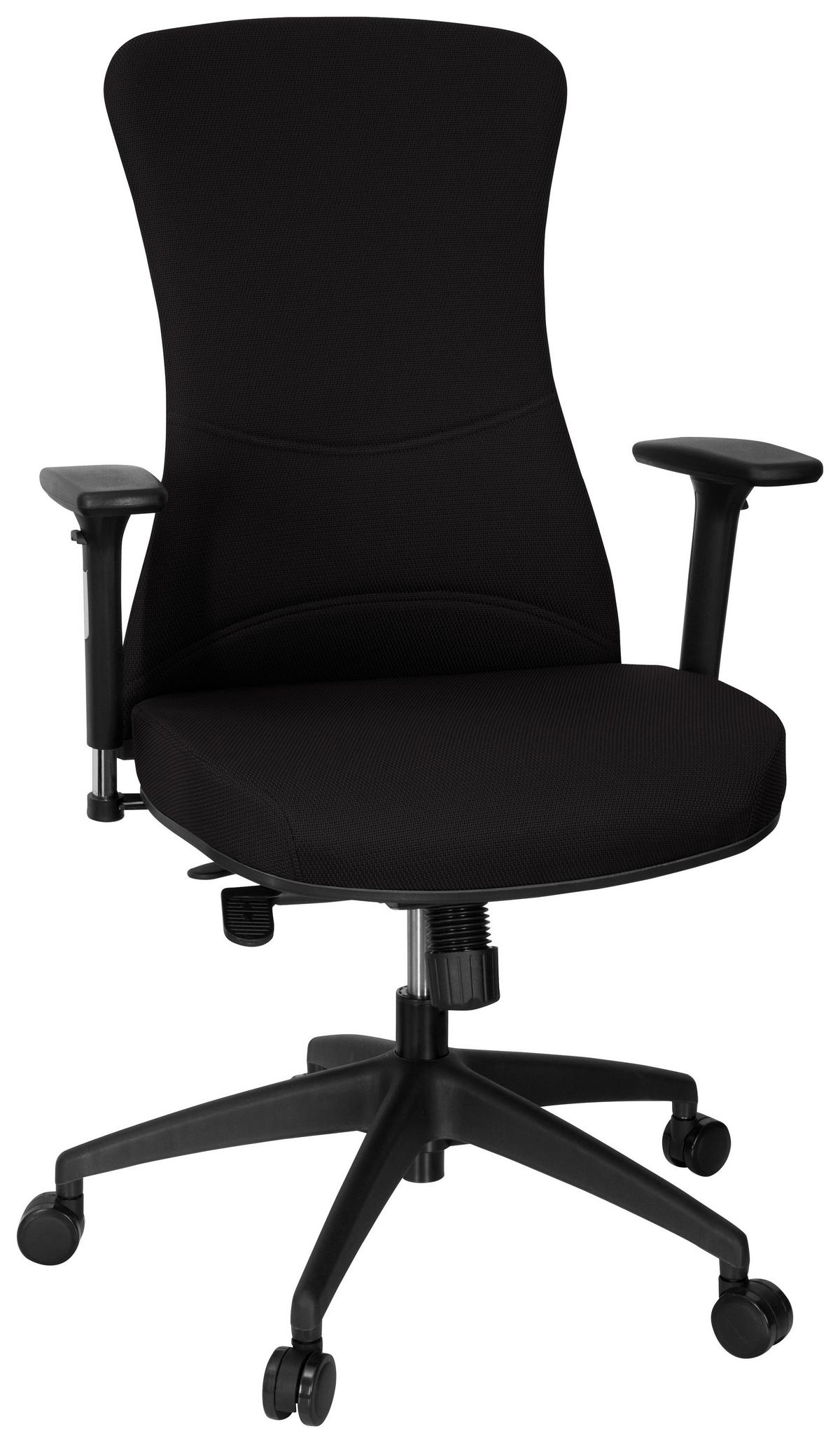 Drehstuhl Office Xt Pro Armstützen Schwarz Bis 120kg - Schwarz, MODERN, Kunststoff/Textil (69/115/52cm) - MID.YOU