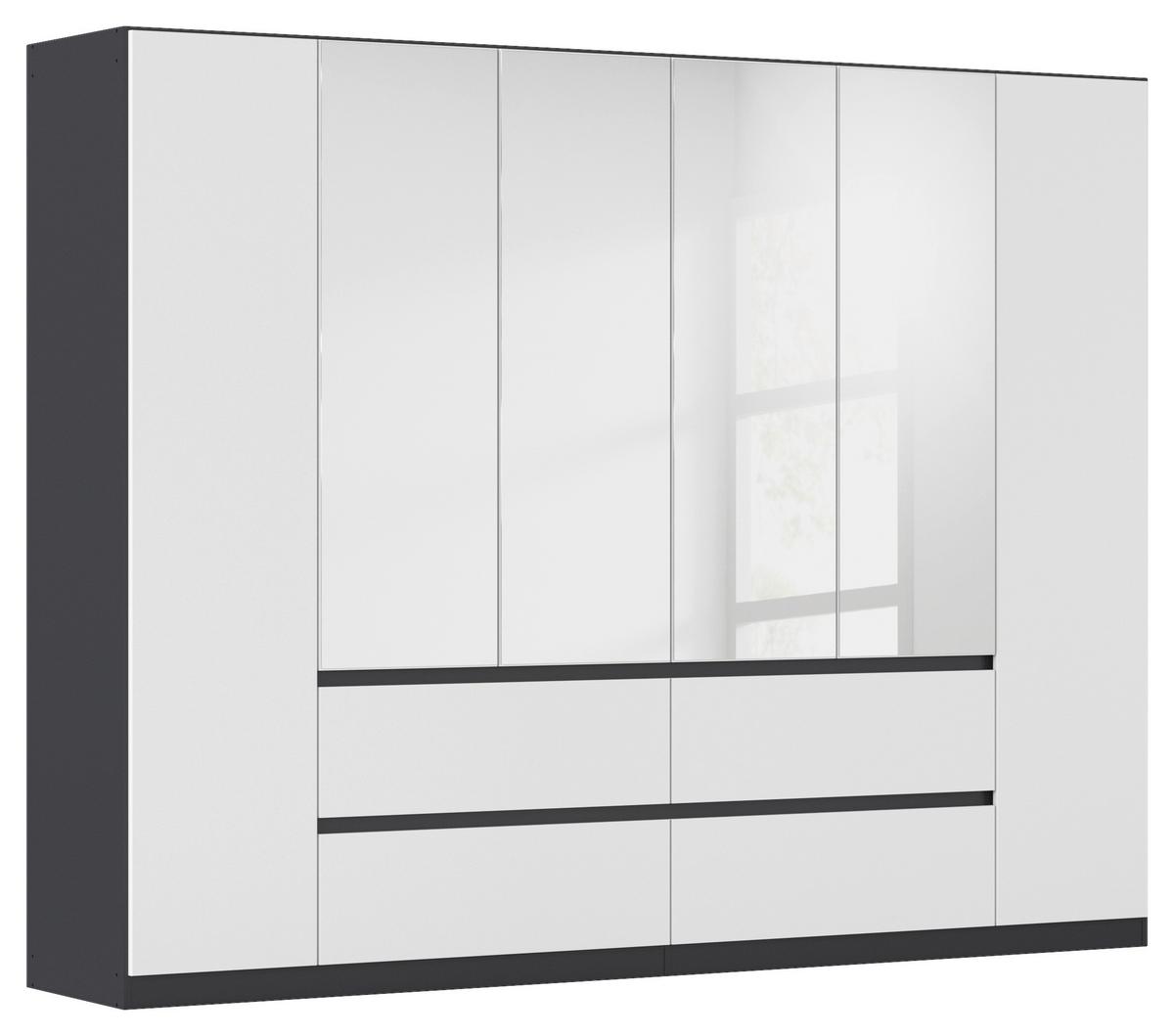 Drehtürenschrank Mainz Grau/Weiß B: 271 cm - Silberfarben/Weiß, Basics, Holzwerkstoff (271/210/54cm) - Rauch Möbel
