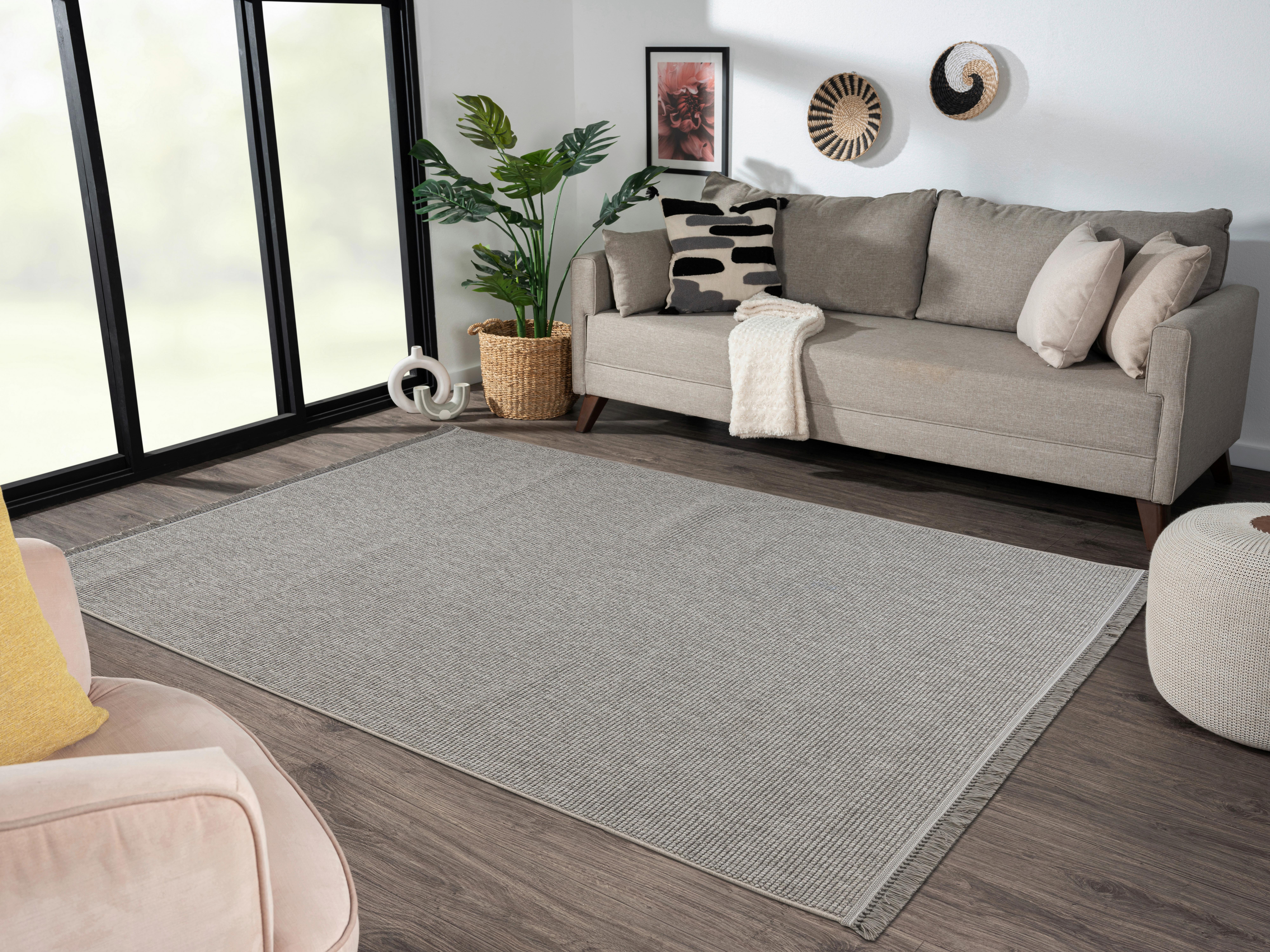 Webteppich Grau Ameli 160x230 cm - Grau, ROMANTIK / LANDHAUS, Textil (160/230cm) - James Wood