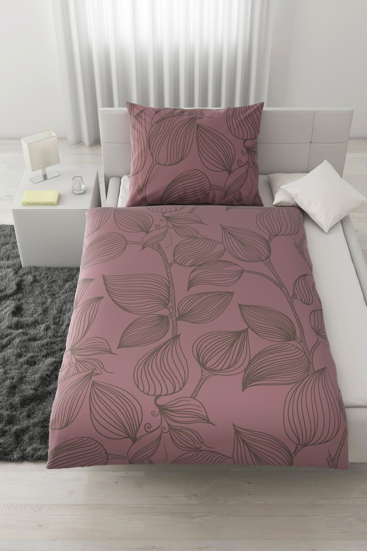 Posteľná bielizeň Green house, 70/90 140/200cm - hnedofialová, textil (140/200cm) - Modern Living