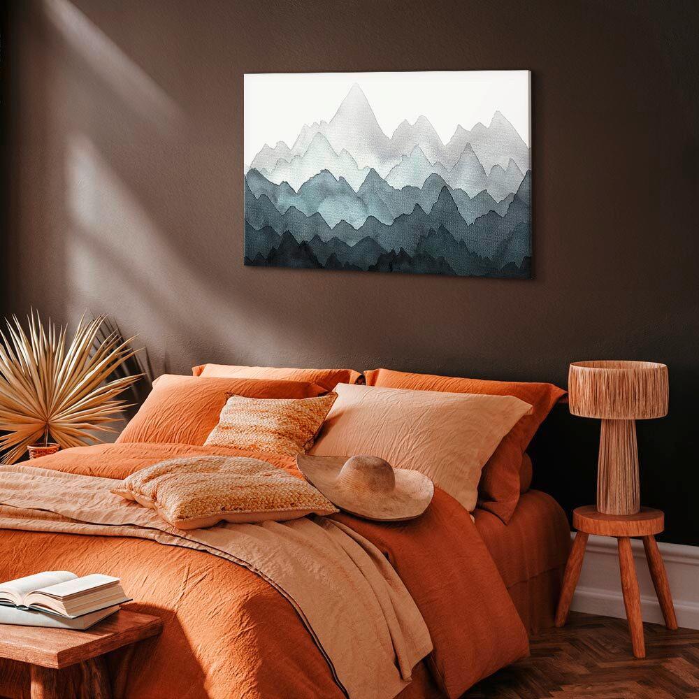 Leinwandbild Weiß Dunkelblau B: 120 cm - Weiß/Dunkelblau, Basics, Holz/Textil (120/80/1,2cm) - artgeist