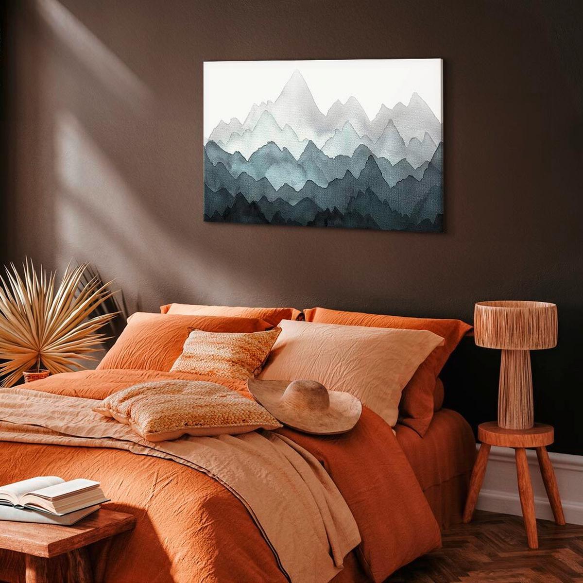 Leinwandbild Weiß Dunkelblau B: 60 cm - Weiß/Dunkelblau, Basics, Holzwerkstoff/Textil (60/40/1,2cm) - artgeist