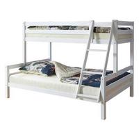 Etagenbett Maxim Weiß Buche Massiv 140 Cm Mit Leiter - Weiß, MODERN, Holz (140/200cm) - MID.YOU