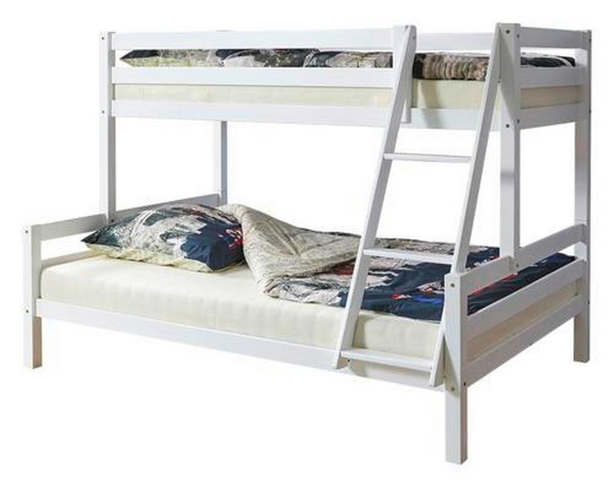 Etagenbett Maxim Weiß Buche Massiv 140 Cm Mit Leiter - Weiß, MODERN, Holz (140/200cm) - MID.YOU