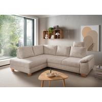 Eckschlafsofa Positano, Creme S: 206x265 Cm - Wildeiche/Creme, MODERN, Textil (206/265cm) - Livetastic