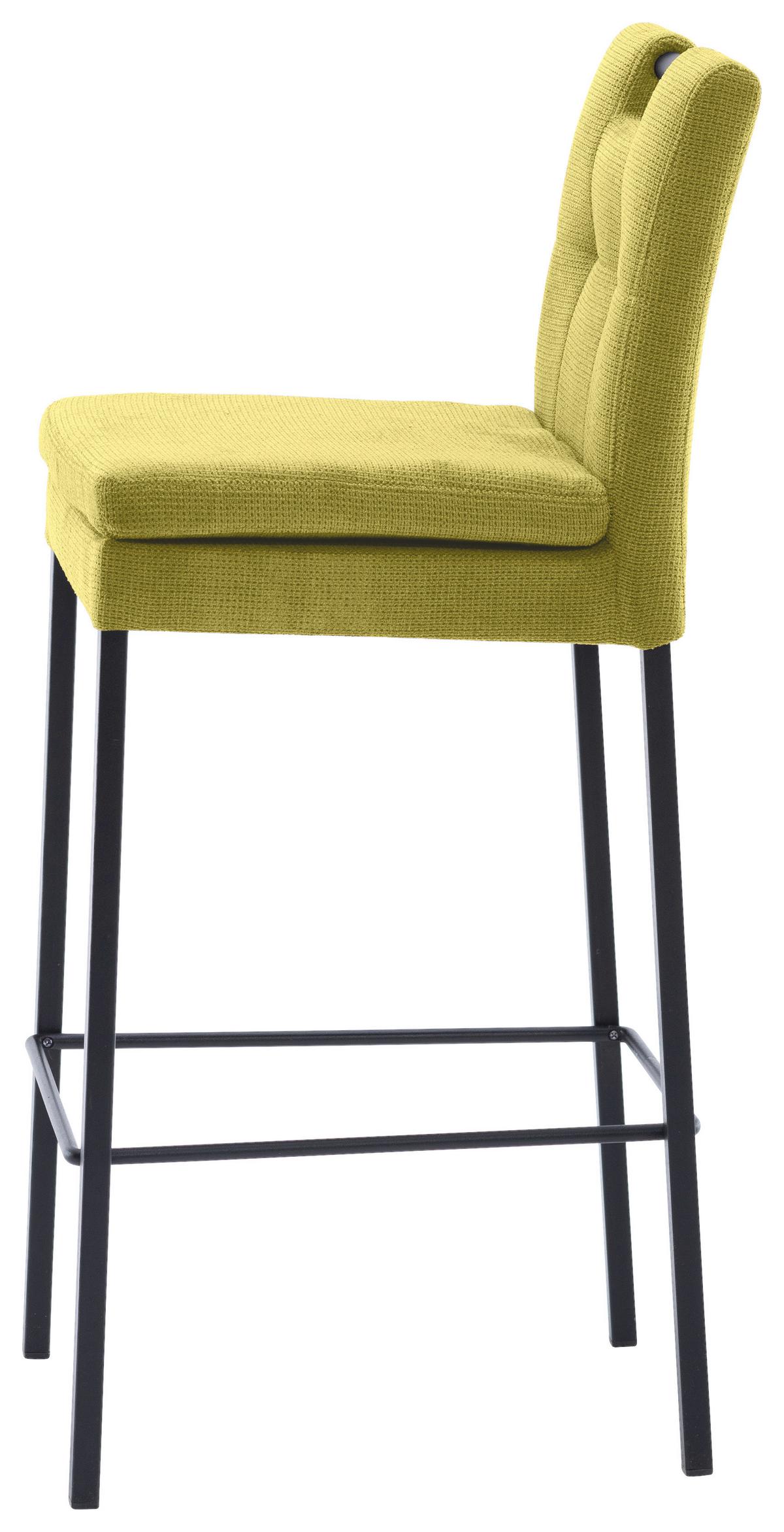 Barhocker Madrid Olivgrün/schwarz B: 42 Cm - Schwarz/Olivgrün, Design, Textil/Metall (42/102/52cm) - Cantus