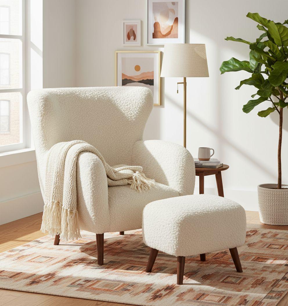 Sesselset Savoy Weiß B: 90 cm - Kastanienfarben/Weiß, Design, Holz/Textil (90/98/88cm) - Livetastic