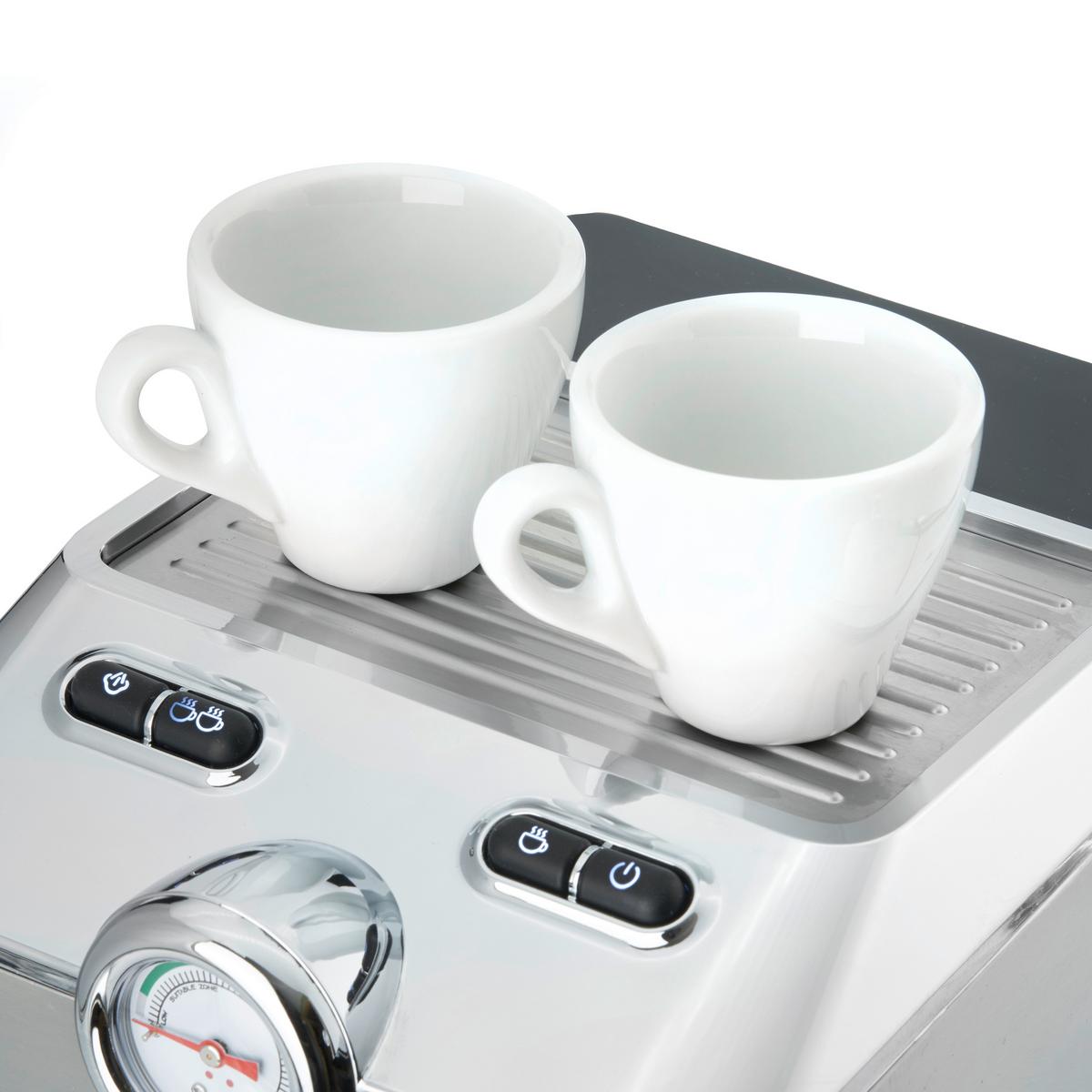 Espressomaschine 1820 - Edelstahlfarben/Schwarz, Basics (19,5/30,5/25,5cm) - CASO Design
