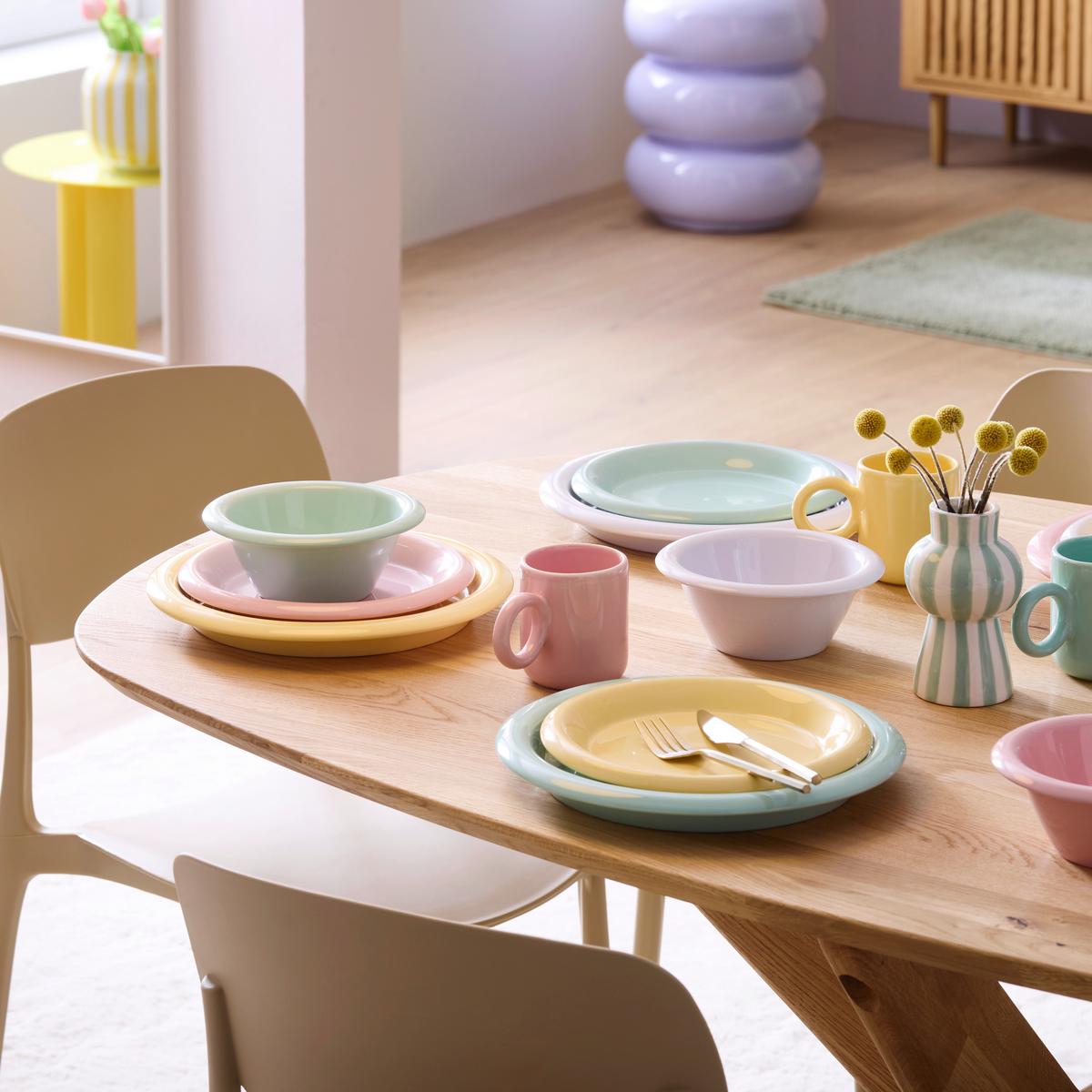 Kombinovaná souprava CANDY - zelená/šedobílá, Lifestyle, keramika - Mömax