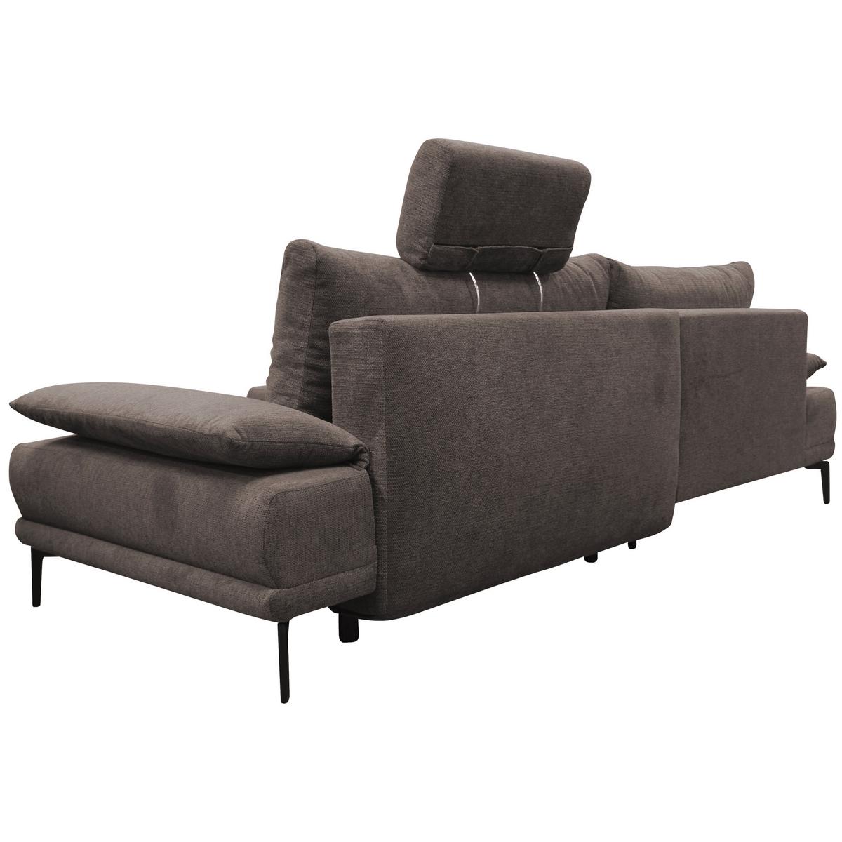 Ecksofa mit Bettkasten Lagacy 192x260 cm Webstoff Graubraun - Graubraun/Schwarz, Design, Textil (192/260cm) - MID.YOU