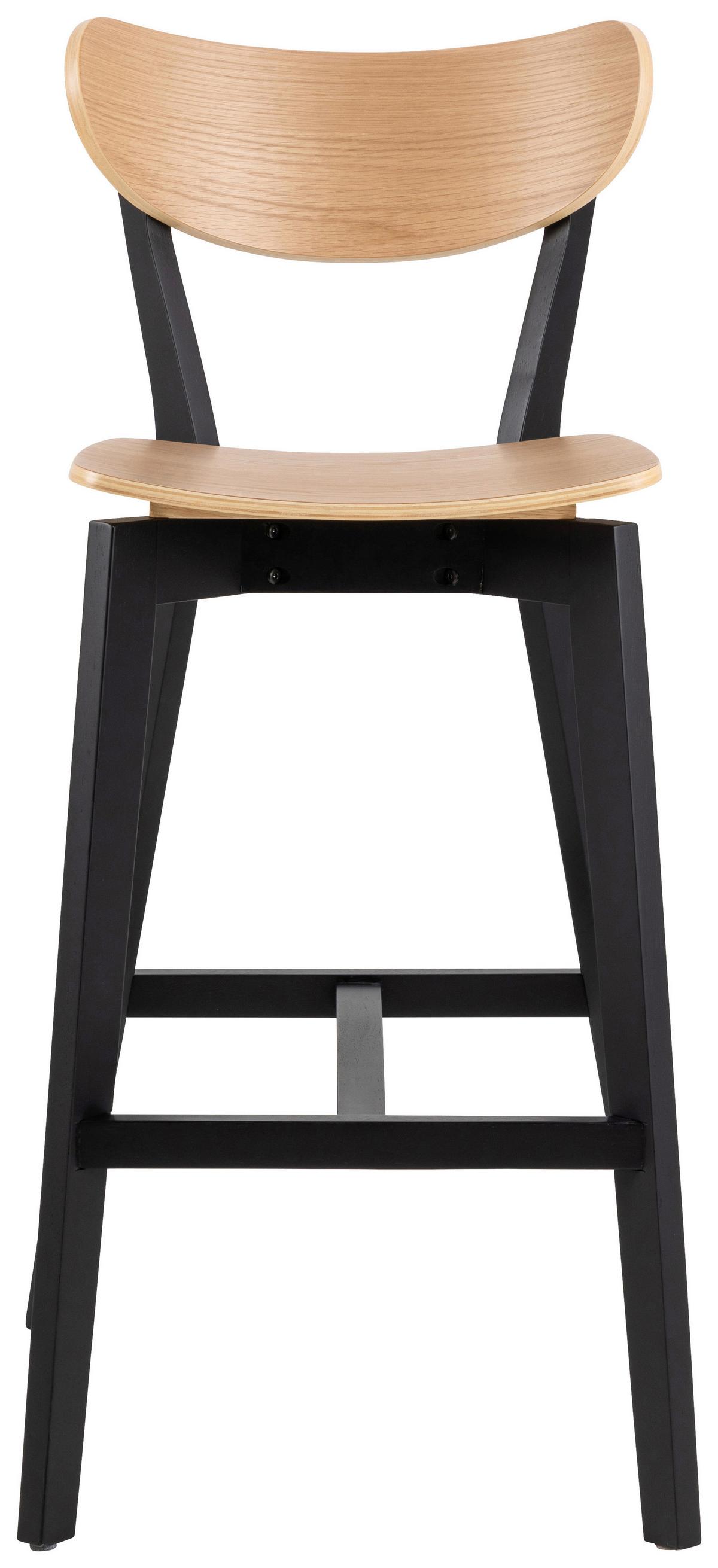 Barová stolička ROXBY - čierna/farba duba, Trend, drevo (45/105/49cm) - MID.YOU
