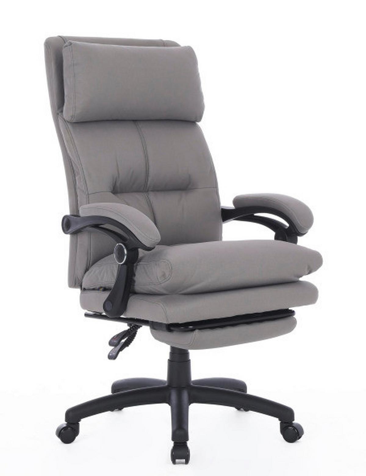 Chefsessel Bernie + Armstützen Grau Bis 140 Kg - Schwarz/Grau, MODERN, Kunststoff/Textil (66/116-124/71.5cm) - MID.YOU