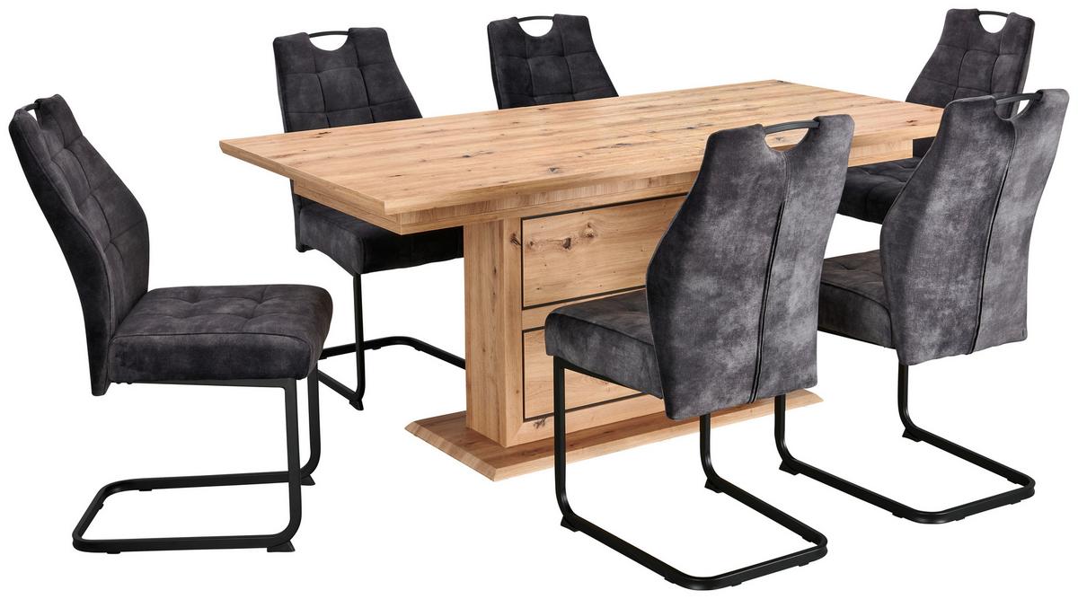 ROZŤAHOVACÍ STÔL HARVEY 180 AZ - farba duba/antracitová, Konventionell, kompozitné drevo (180/76,5/90cm)