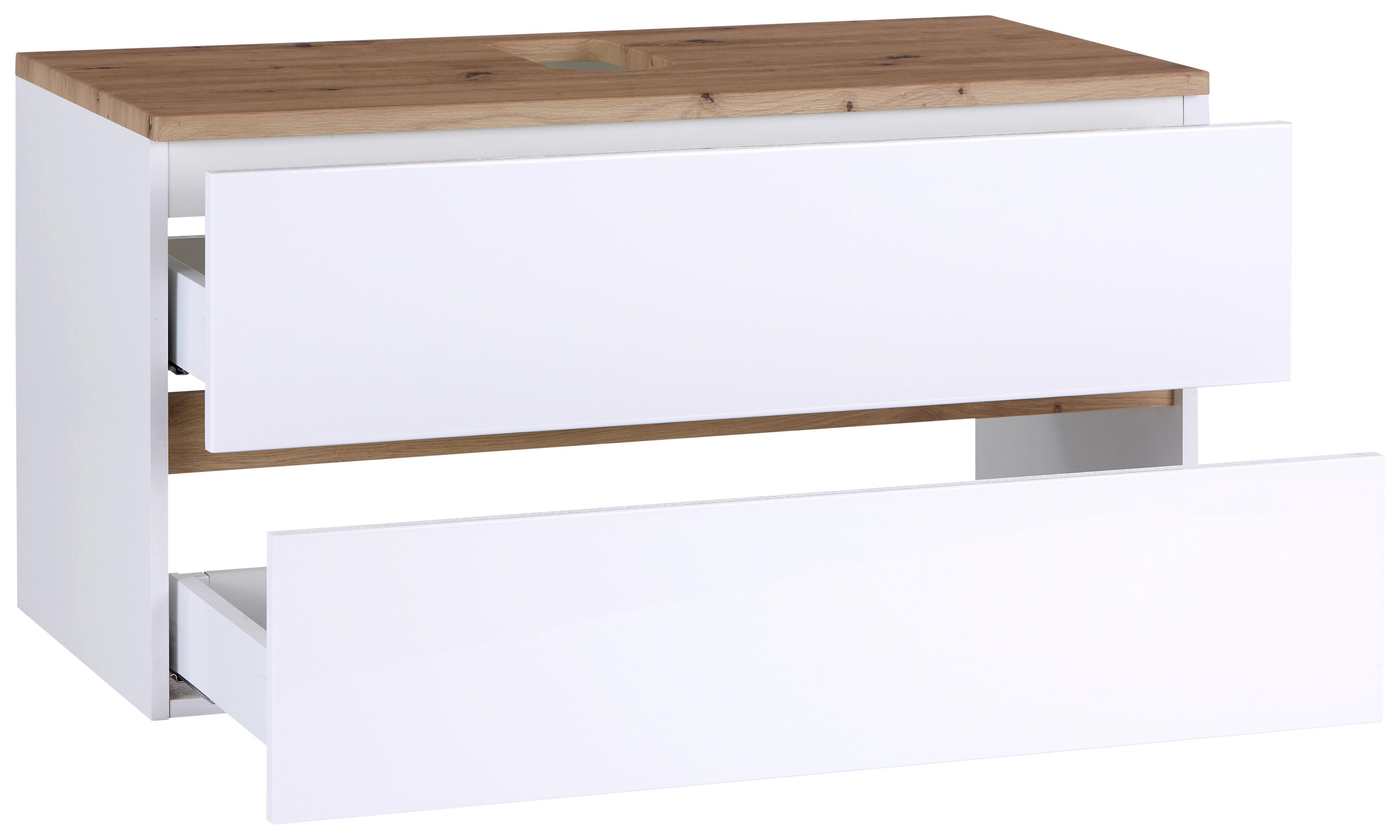 Waschtischunterschrank Hängend Marbella B: 100 Cm Weiß - Weiß, MODERN, Keramik/Holzwerkstoff (100/64,5/47cm)