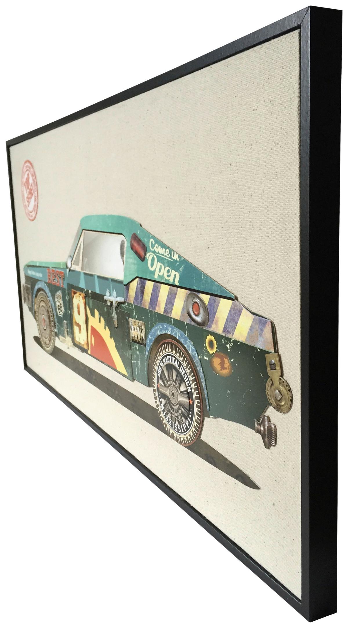 Bild Rennwagen Grün, B: 42 cm - Grün, LIFESTYLE, Holz/Textil (42/82/2,5cm) - Kayoom