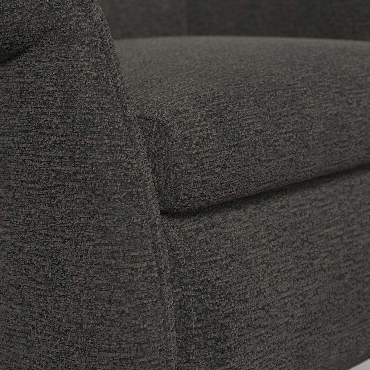 Relaxační křeslo ALICE, tmavě šedé buklé, max. 140 kg - černá/tmavě šedá, Moderní, kov/dřevo (76/109/94cm) - Bessagi Home