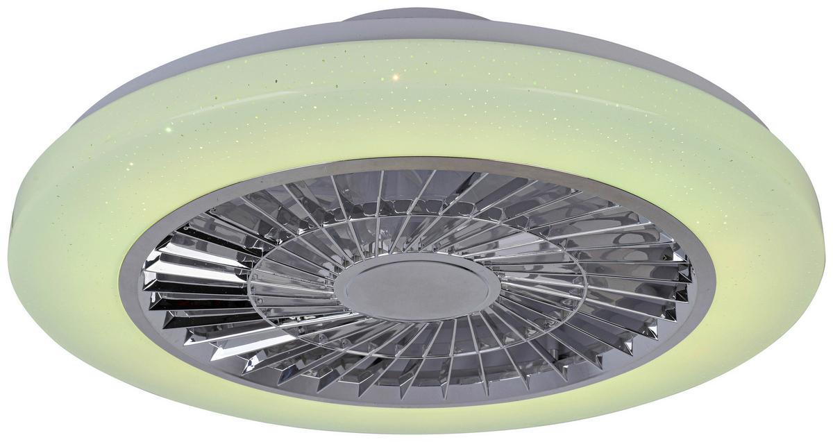Led Mennyezeti Ventilátor Nua - krómszínű/áttetsző, Modern, műanyag/fém (49/16cm) - Luca Bessoni