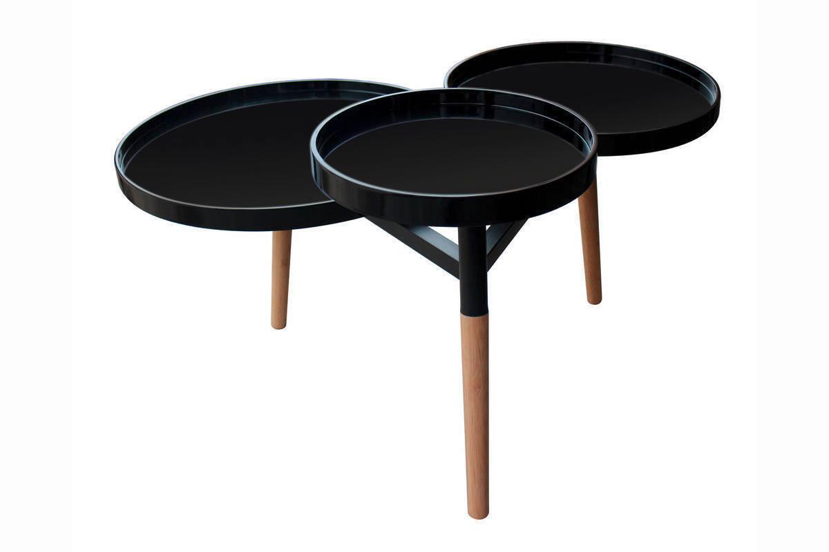 Príručný stolík čierna - hnedá/čierna, Basics, kov/drevo (71/87/50cm)