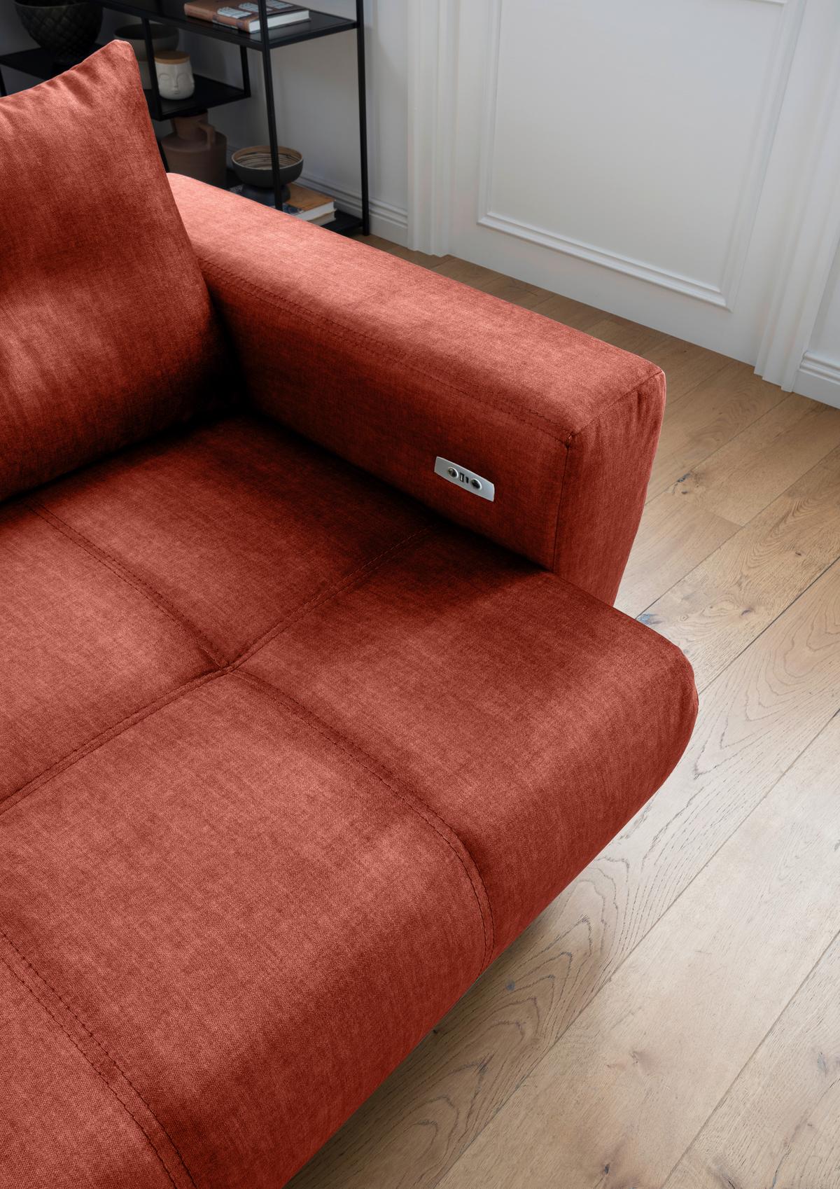 Ecksofa Restato Koralle S: 177x246 cm - Koralle/Schwarz, MODERN, Textil (177/246cm) - MID.YOU