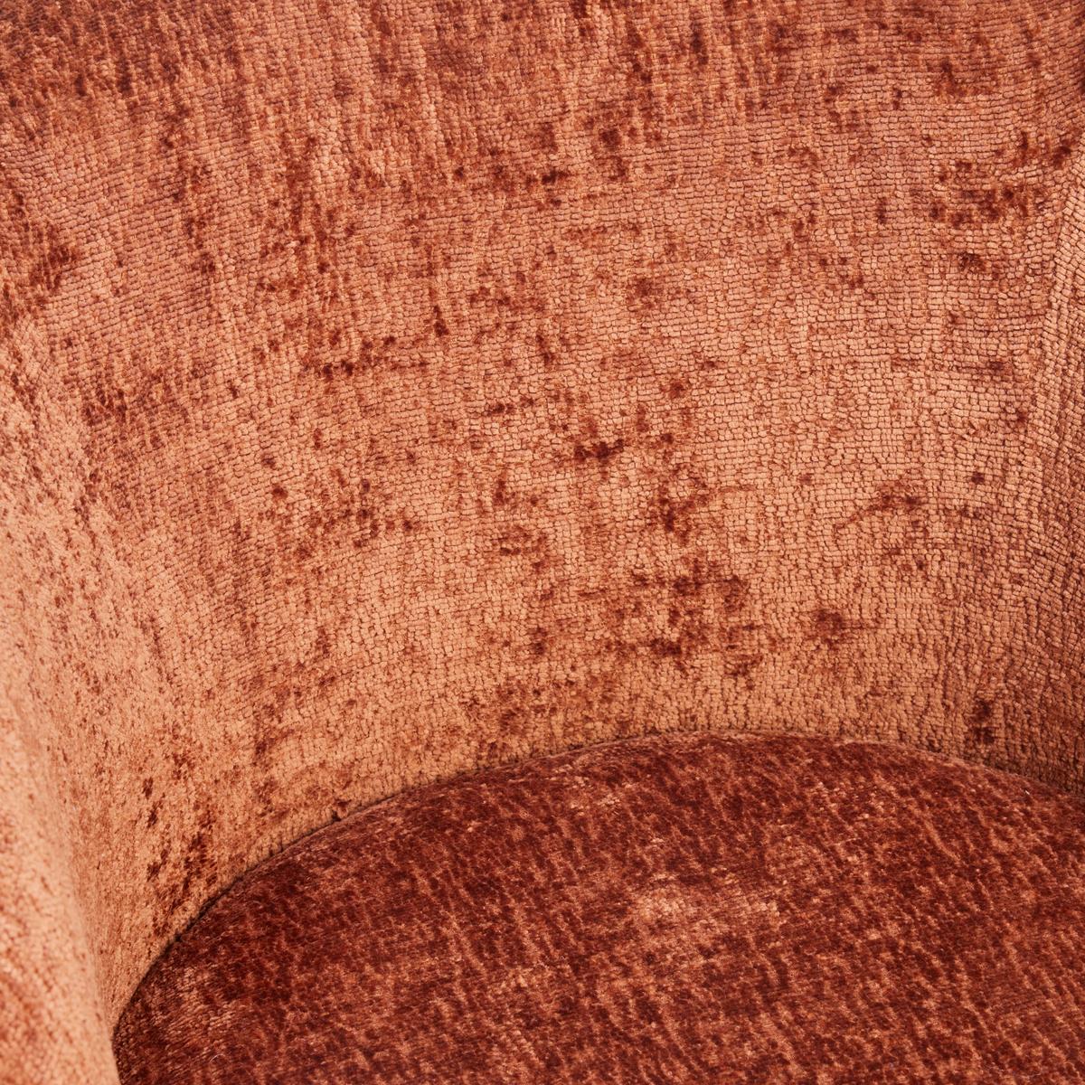 Otočná stolička GIRO, terakotová ženilka, max.120 kg - čierna/terakota, Modern, kov/textil (67/68/73cm) - Premium Living
