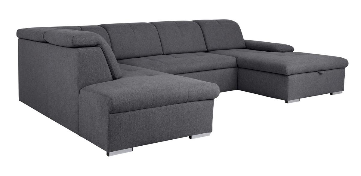 Wohnlandschaft Ramzes Dunkelgrau U: 215x328x173 cm - Dunkelgrau/Beige, Design, Textil (215/328/173cm) - MID.YOU