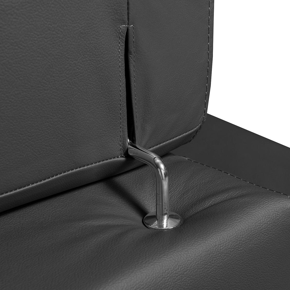 Ecksofa City Schwarz B: 265x265 cm - Wengefarben/Schwarz, Design, Leder (265/265cm) - Livetastic