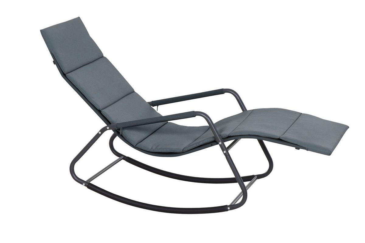 Schaukelliege Metall/Kunststoff/Textil - Blaugrau, KONVENTIONELL, Kunststoff/Textil (57/81/143cm) - Siena Garden