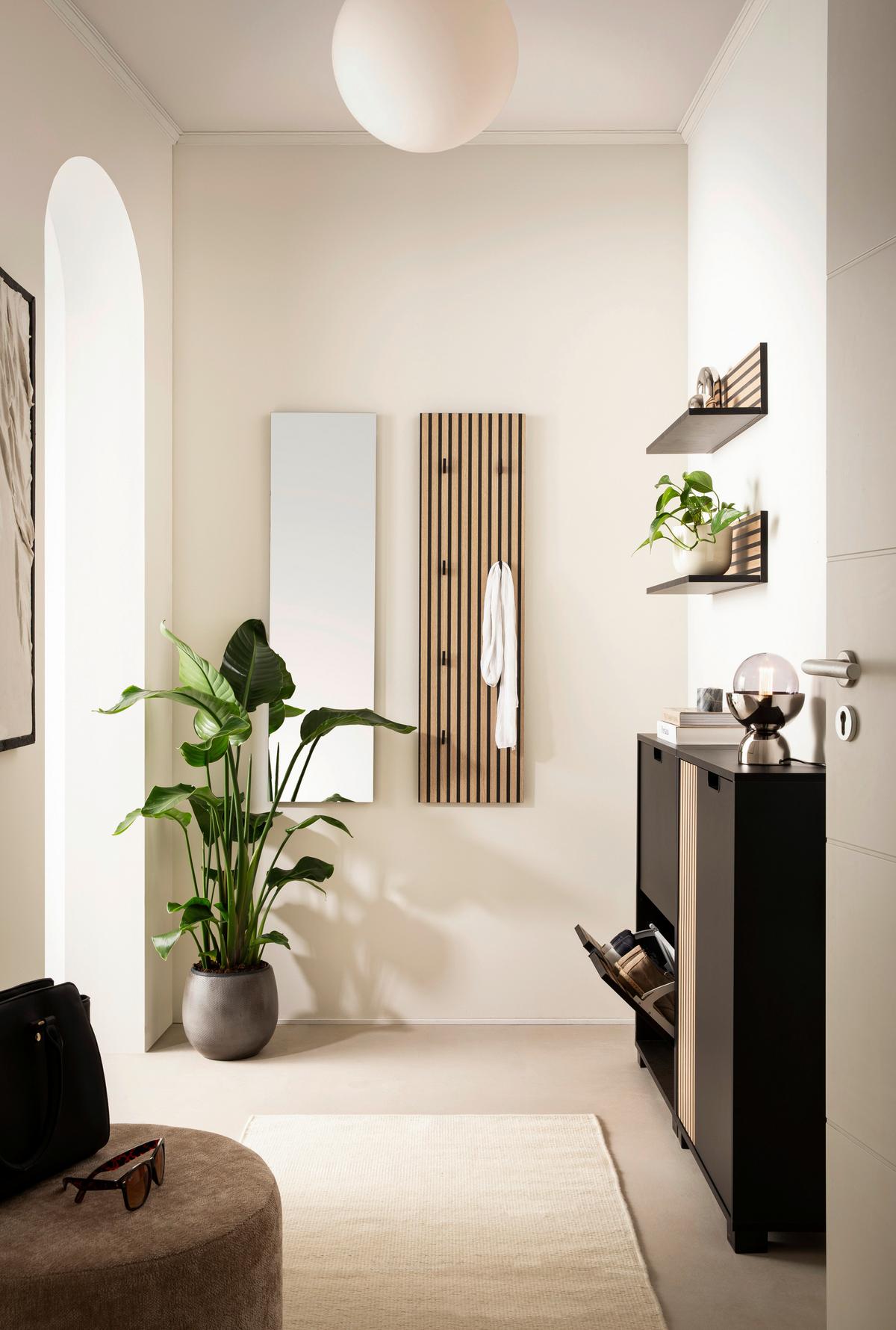 Highboard Schwarz/eichefarben B: 59,8 Cm - Eichefarben/Schwarz, Design, Holzwerkstoff (59,8/124/19,55cm) - MID.YOU