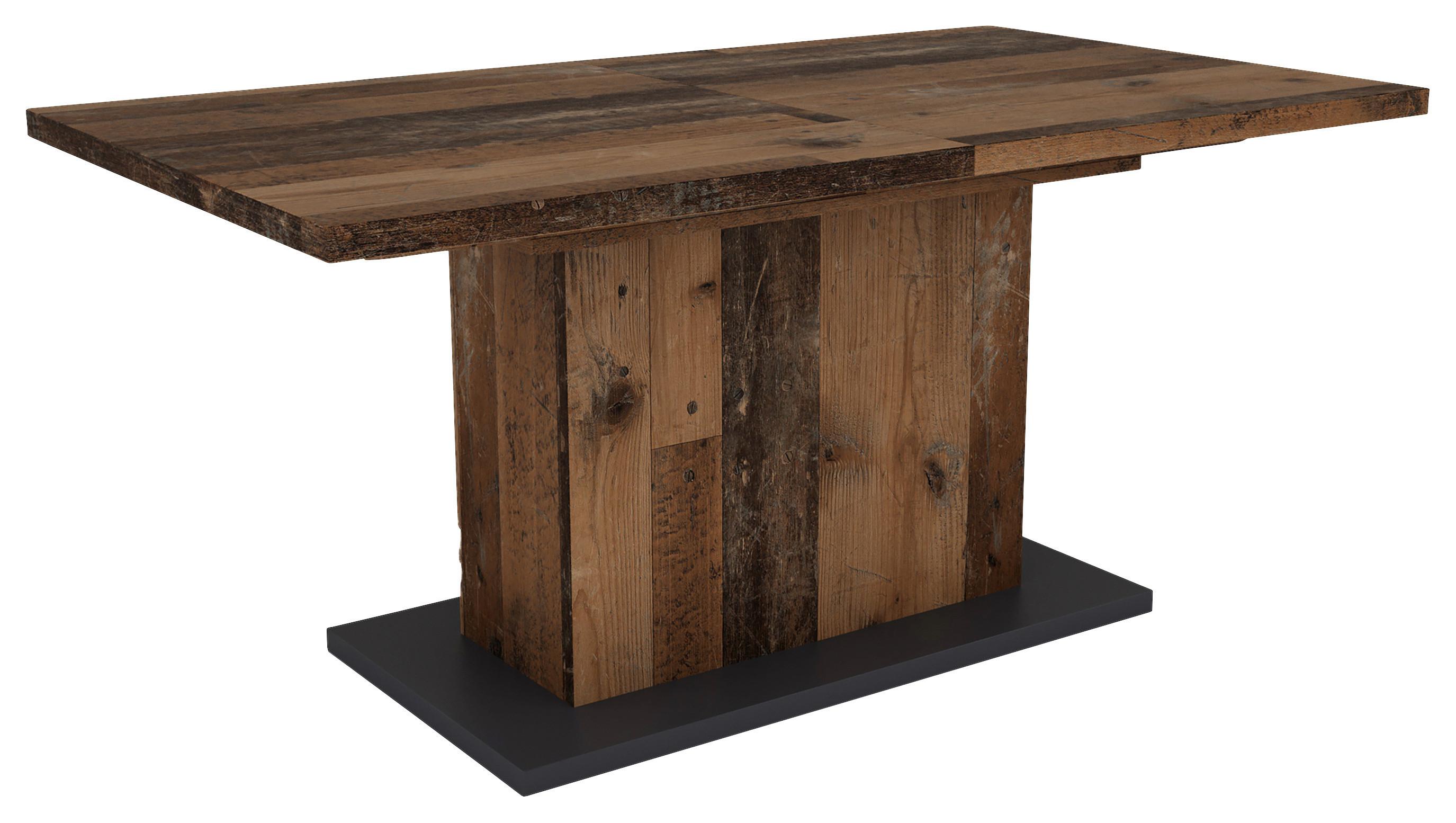 Esstisch Ausziehbar Athen 160- 200x90 Cm Alteiche Dekor - Alteiche/Anthrazit, MODERN, Holzwerkstoff (160/90/75cm) - MID.YOU