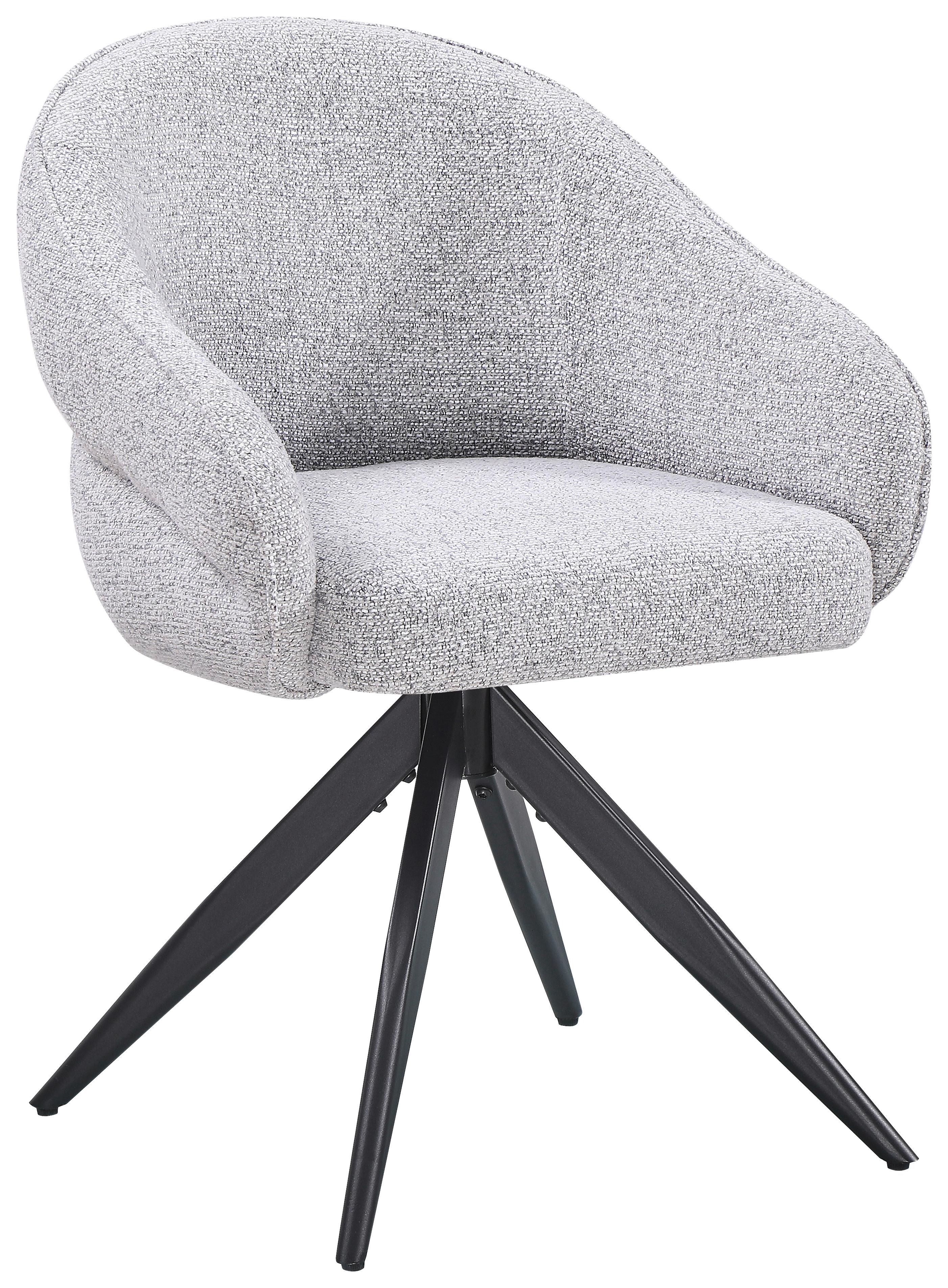 Armlehnstuhl Royal Beige/Grau B: 59 cm - Schwarz/Grau, MODERN, Textil/Metall (59/82/62cm) - Livetastic