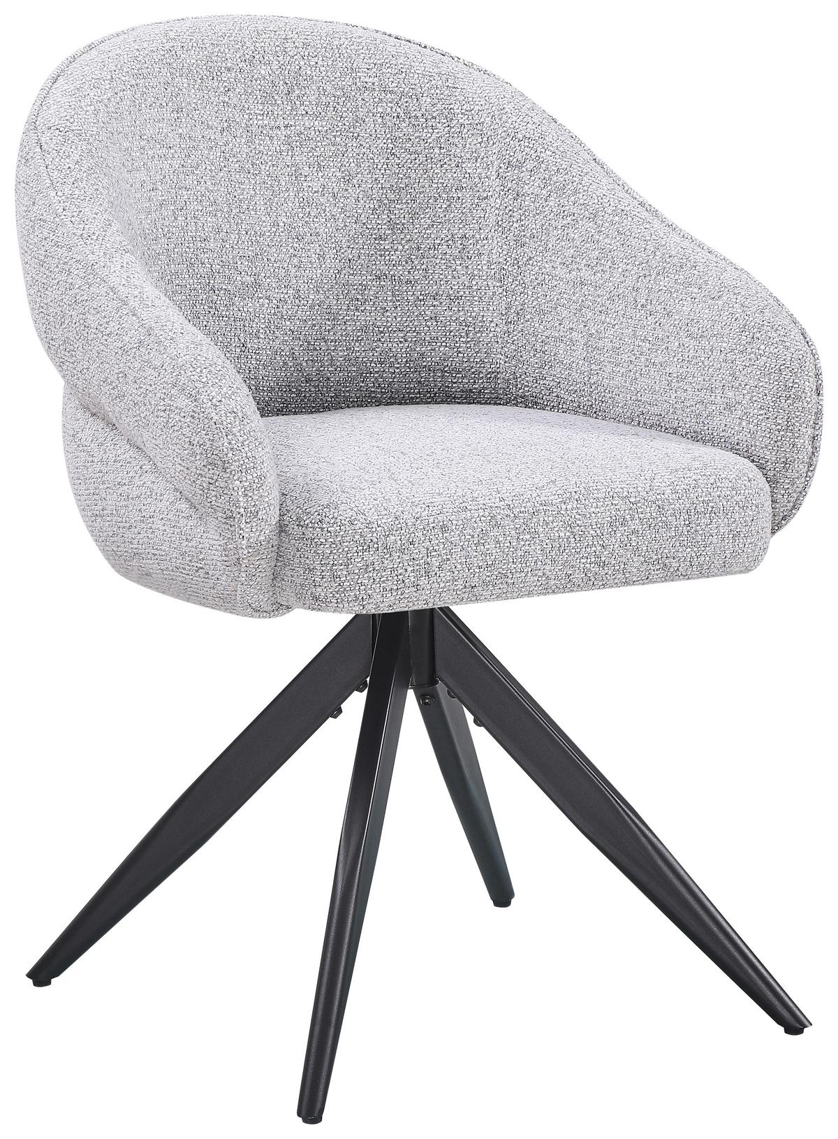 Armlehnstuhl Royal Beige/Grau B: 59 cm - Schwarz/Grau, MODERN, Textil/Metall (59/82/62cm) - Livetastic