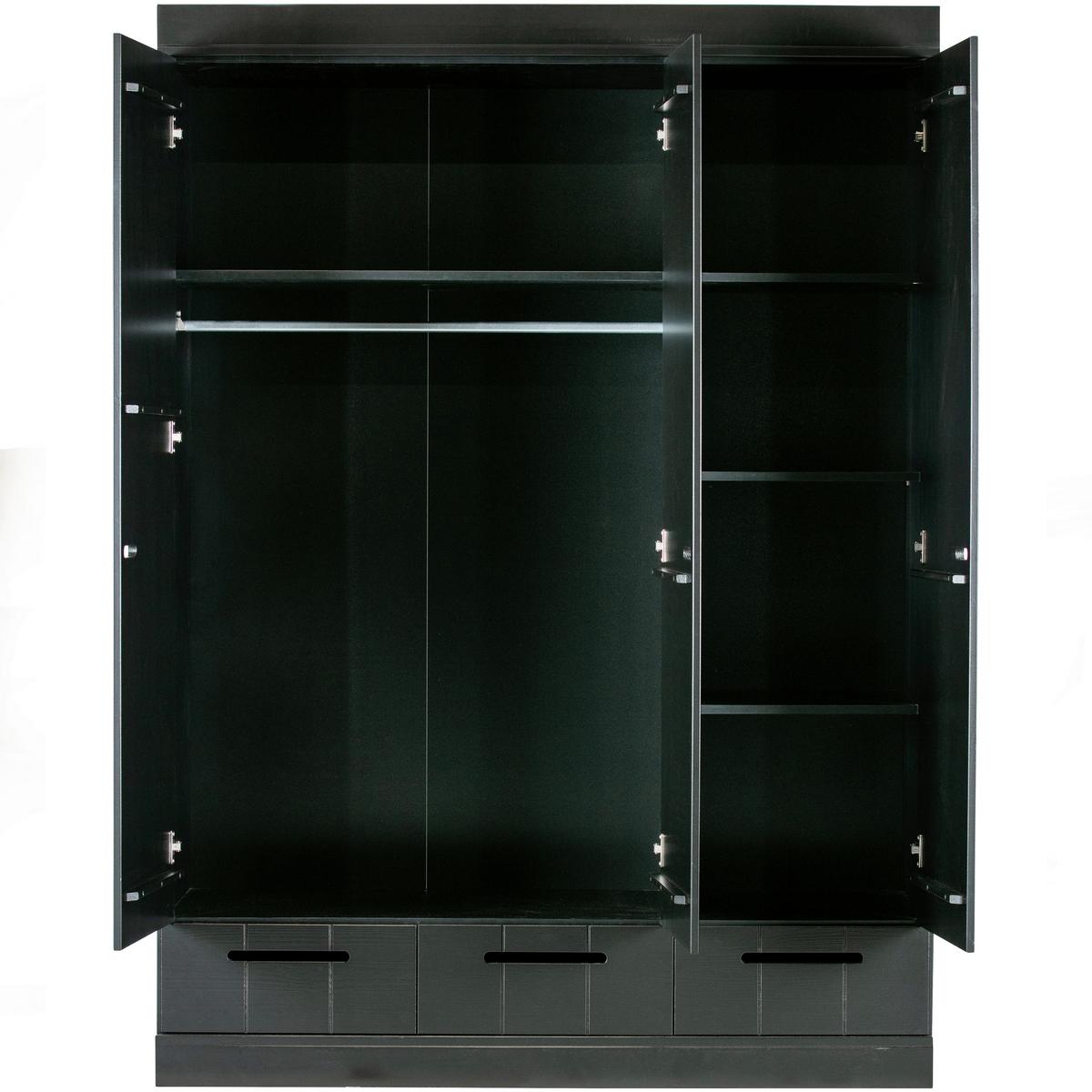 Drehtürenschrank Connect, Schwarz B: 140 Cm - Schwarz, Design, Holz (140/195/53cm) - Livetastic