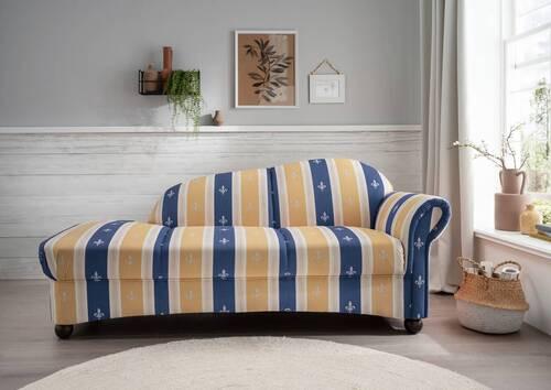 Ottomane Torello Blau B: 86 cm - Wengefarben/Blau, KONVENTIONELL, Textil (190/84/86cm) - Livetastic